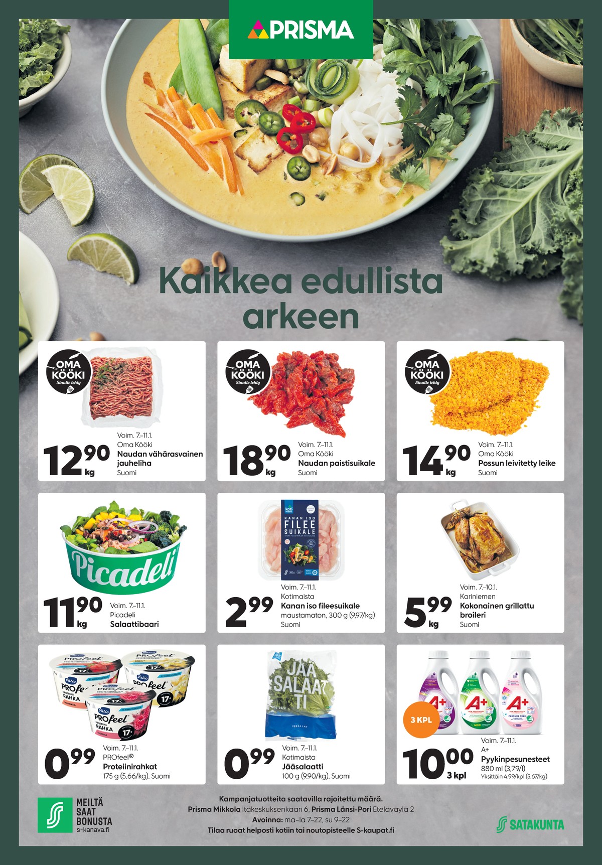 Katso ketjun Prisma region tarjouslehti viikolta 2 sivustolla Viikkotarjoukset.fi. Löydät monia hyviä tarjouksia erilaisista tuotteista. Lue tarjouslehti täältä! Sivu 1