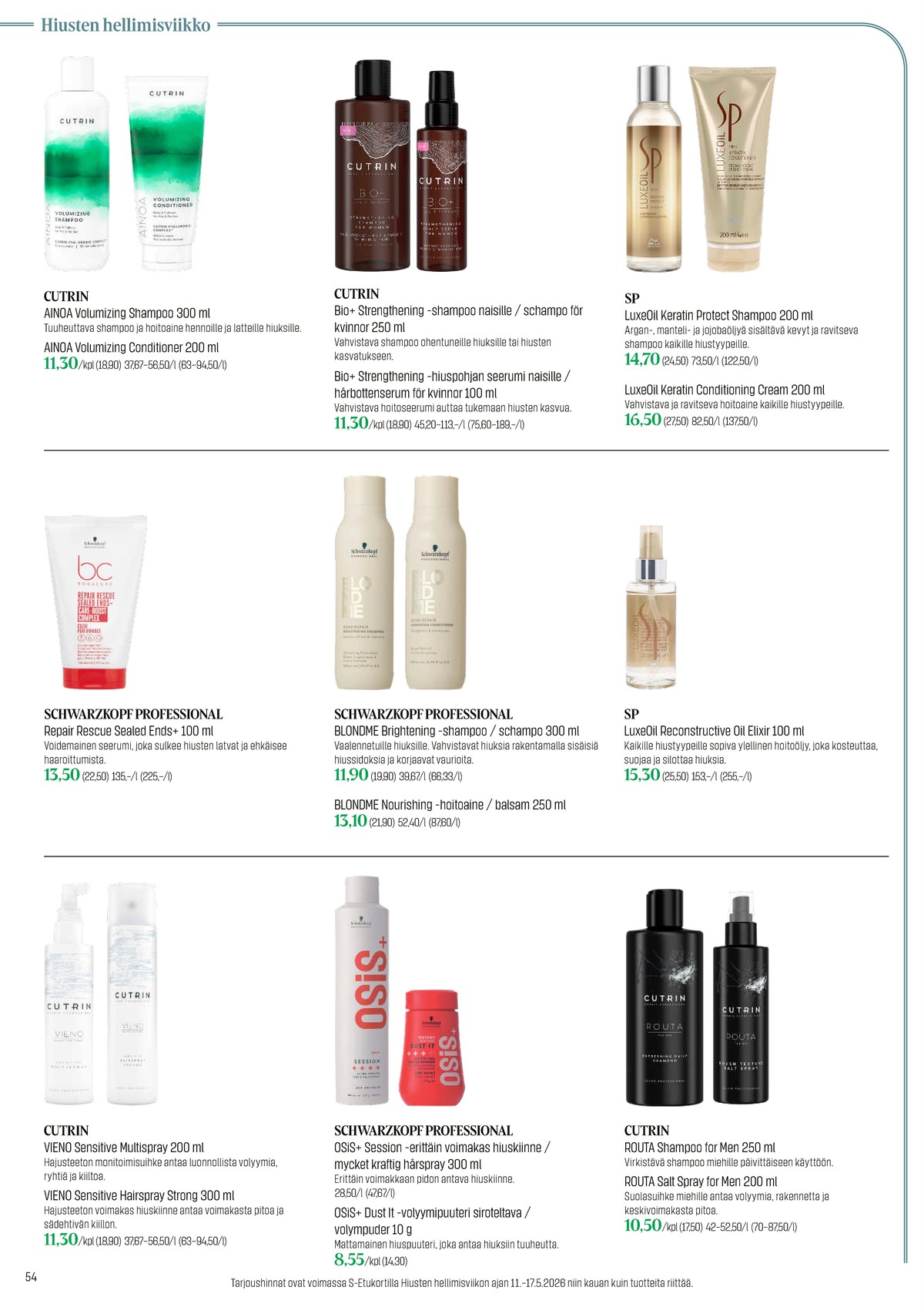 Katso ketjun Sokos tarjouslehti viikolta 20 sivustolla Viikkotarjoukset.fi. Löydät monia hyviä tarjouksia erilaisista tuotteista. Lue tarjouslehti täältä! Sivu 54