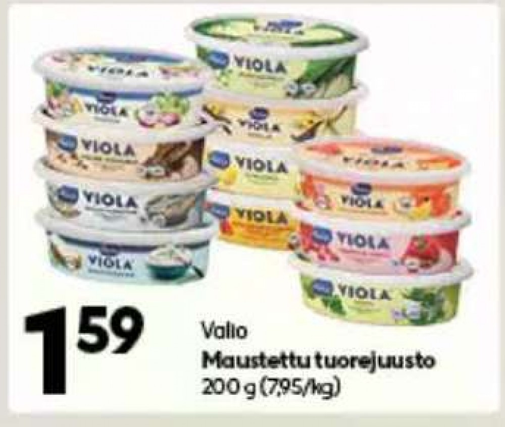 Tarjoukset ja hintavertailu haulla Viola, , Tuorejuustot 0.200 kg 1 Purkki(a) €1.59
