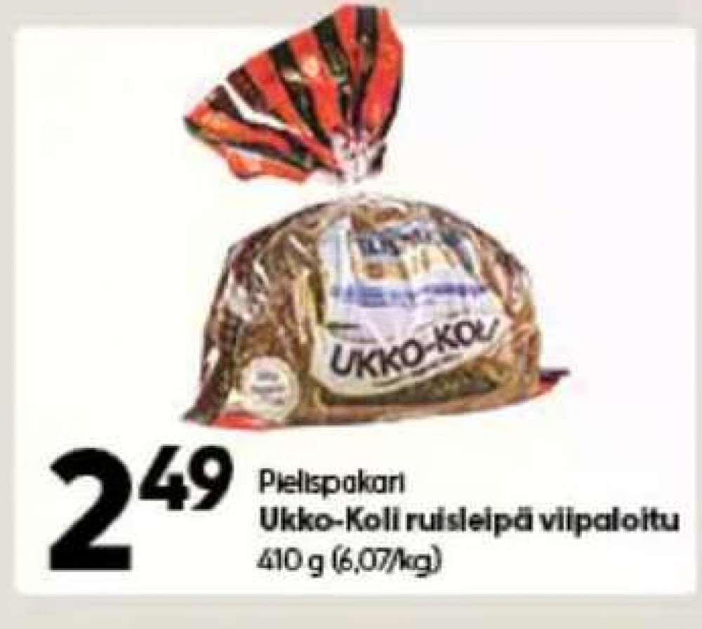Tarjoukset ja hintavertailu haulla Ukko-Koli, , Ruisleivät 0.410 kg 1 paketti(a) €2.49