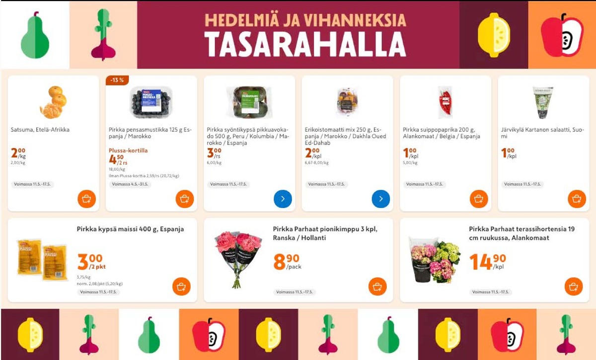 Katso ketjun K-Market tarjouslehti viikolta 20 sivustolla Viikkotarjoukset.fi. Löydät monia hyviä tarjouksia erilaisista tuotteista. Lue tarjouslehti täältä! Sivu 1