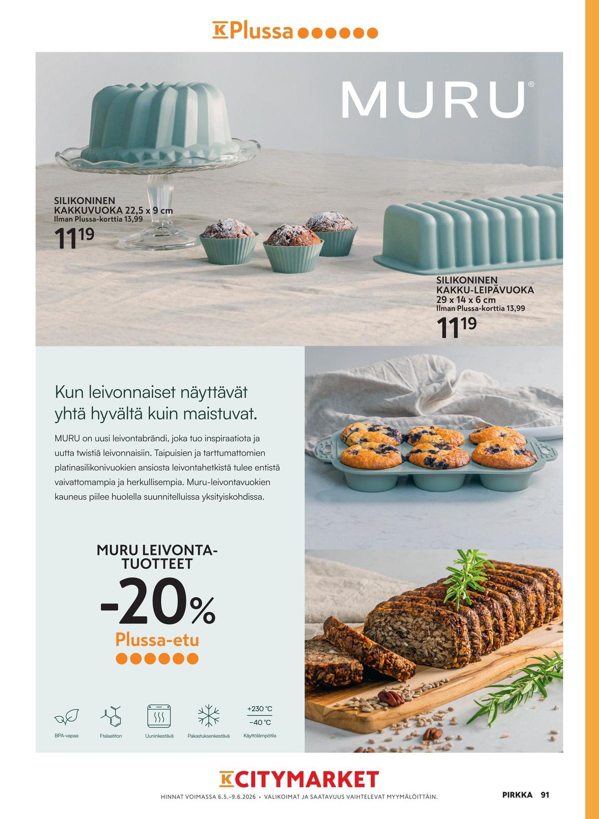 Katso ketjun Pirkka tarjouslehti viikolta 21 sivustolla Viikkotarjoukset.fi. Löydät monia hyviä tarjouksia erilaisista tuotteista. Lue tarjouslehti täältä! Sivu 91