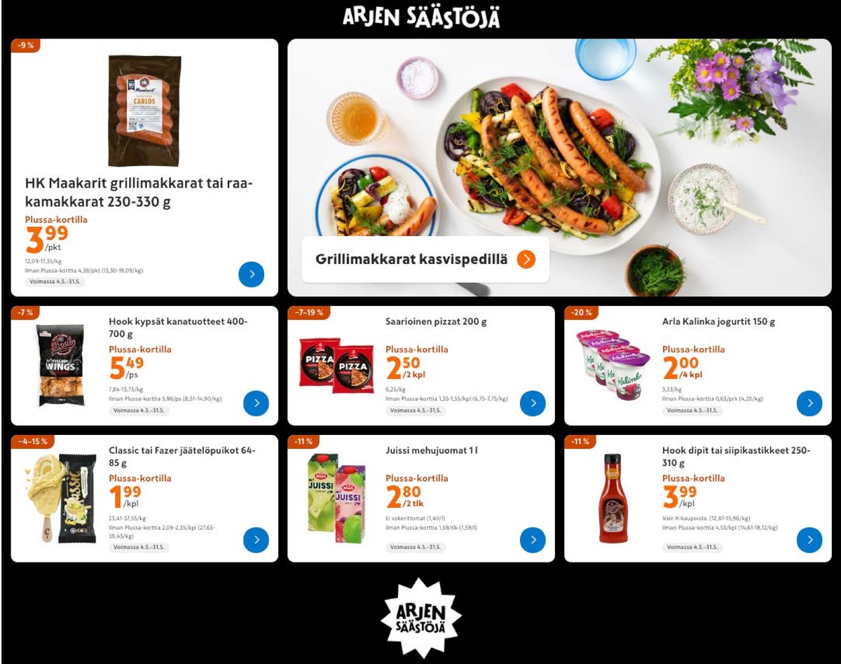 Katso ketjun K-Market tarjouslehti viikolta 21 sivustolla Viikkotarjoukset.fi. Löydät monia hyviä tarjouksia erilaisista tuotteista. Lue tarjouslehti täältä! Sivu 1