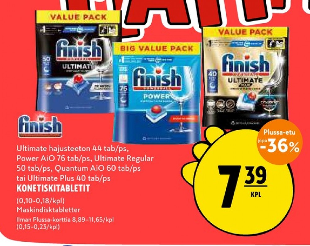 Tarjoukset ja hintavertailu haulla Finish, , Astianpesutabletit 40.000 kpl 1 paketti(a) €7.39