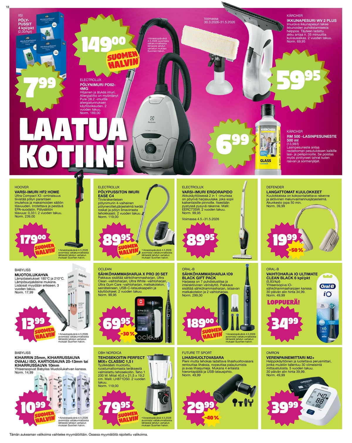 Katso ketjun Tokmanni tarjouslehti viikolta 21 sivustolla Viikkotarjoukset.fi. Löydät monia hyviä tarjouksia erilaisista tuotteista. Lue tarjouslehti täältä! Sivu 18