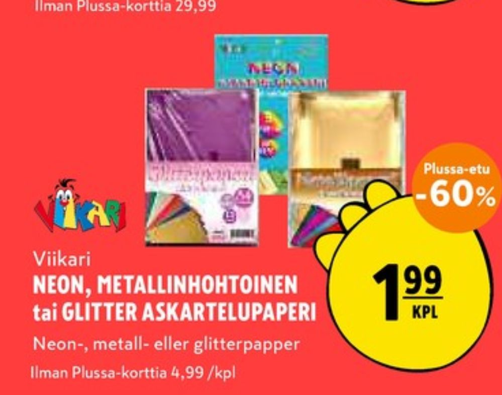 Tarjoukset ja hintavertailu haulla Viikari, , Askartelutuotteet 0.000 kpl 1 kappale €1.99