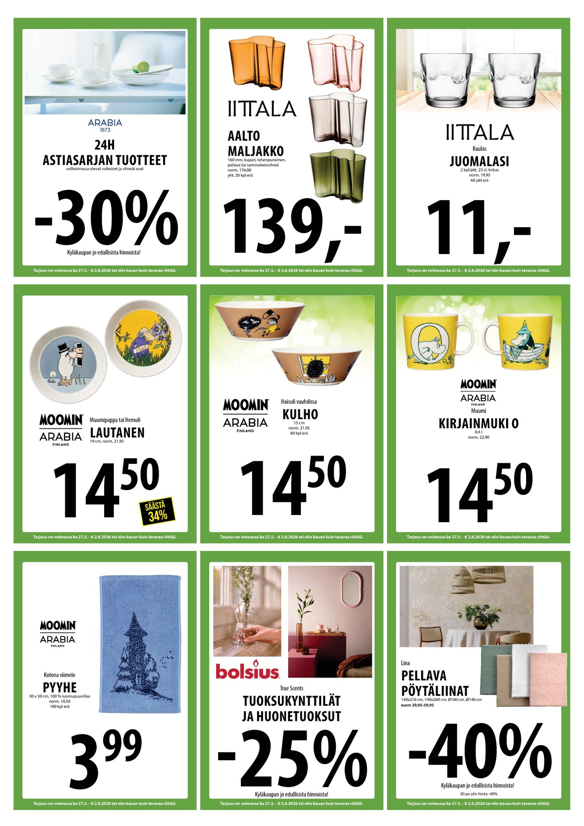 Katso ketjun Keskinen tarjouslehti viikolta 22 sivustolla Viikkotarjoukset.fi. Löydät monia hyviä tarjouksia erilaisista tuotteista. Lue tarjouslehti täältä! Sivu 16