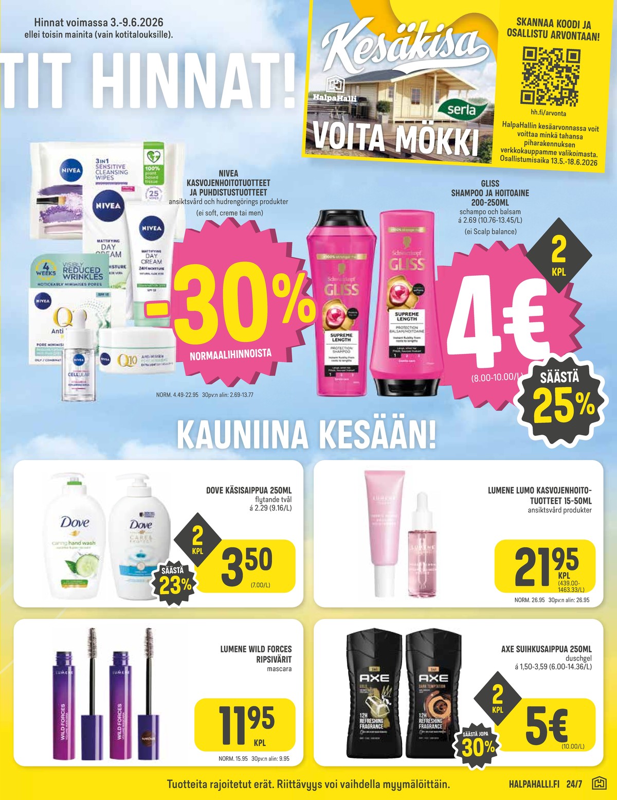 Katso ketjun Halpa Halli tarjouslehti viikolta 23 sivustolla Viikkotarjoukset.fi. Löydät monia hyviä tarjouksia erilaisista tuotteista. Lue tarjouslehti täältä! Sivu 7