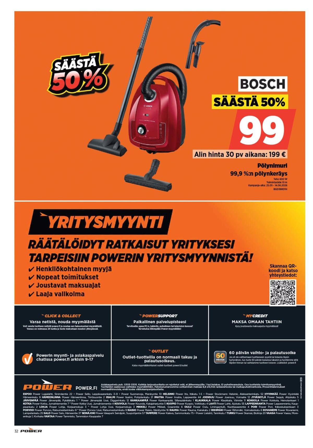 Katso ketjun Power tarjouslehti viikolta 23 sivustolla Viikkotarjoukset.fi. Löydät monia hyviä tarjouksia erilaisista tuotteista. Lue tarjouslehti täältä! Sivu 32