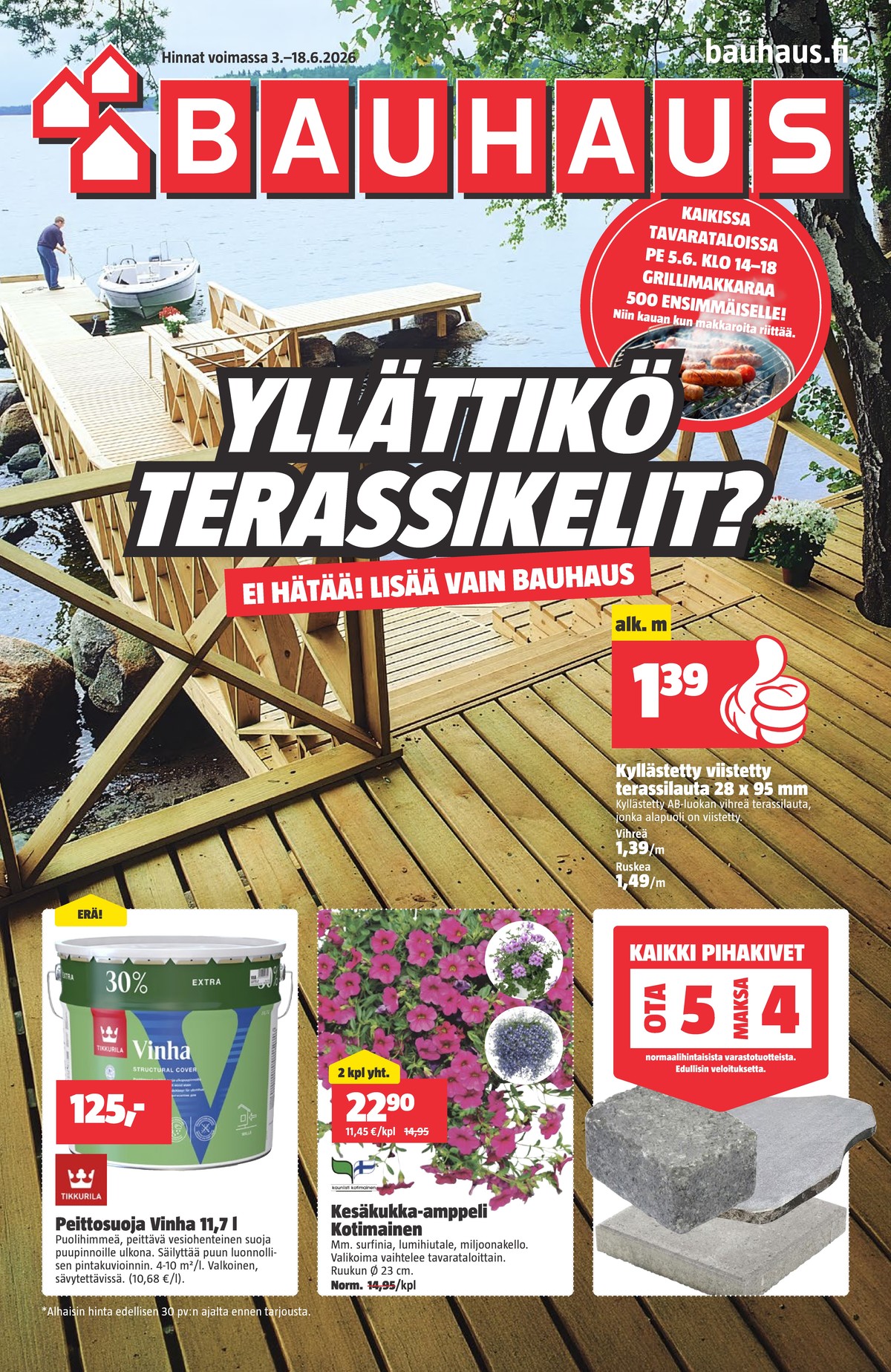 Katso ketjun Bauhaus tarjouslehti viikolta 24 sivustolla Viikkotarjoukset.fi. Löydät monia hyviä tarjouksia erilaisista tuotteista. Lue tarjouslehti täältä! Sivu 1