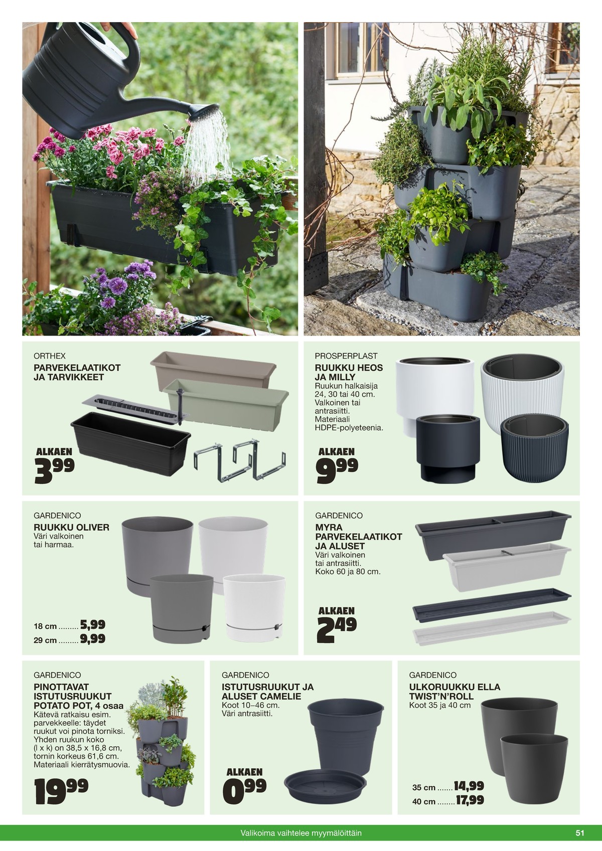 Katso ketjun Tokmanni tarjouslehti viikolta 25 sivustolla Viikkotarjoukset.fi. Löydät monia hyviä tarjouksia erilaisista tuotteista. Lue tarjouslehti täältä! Sivu 51