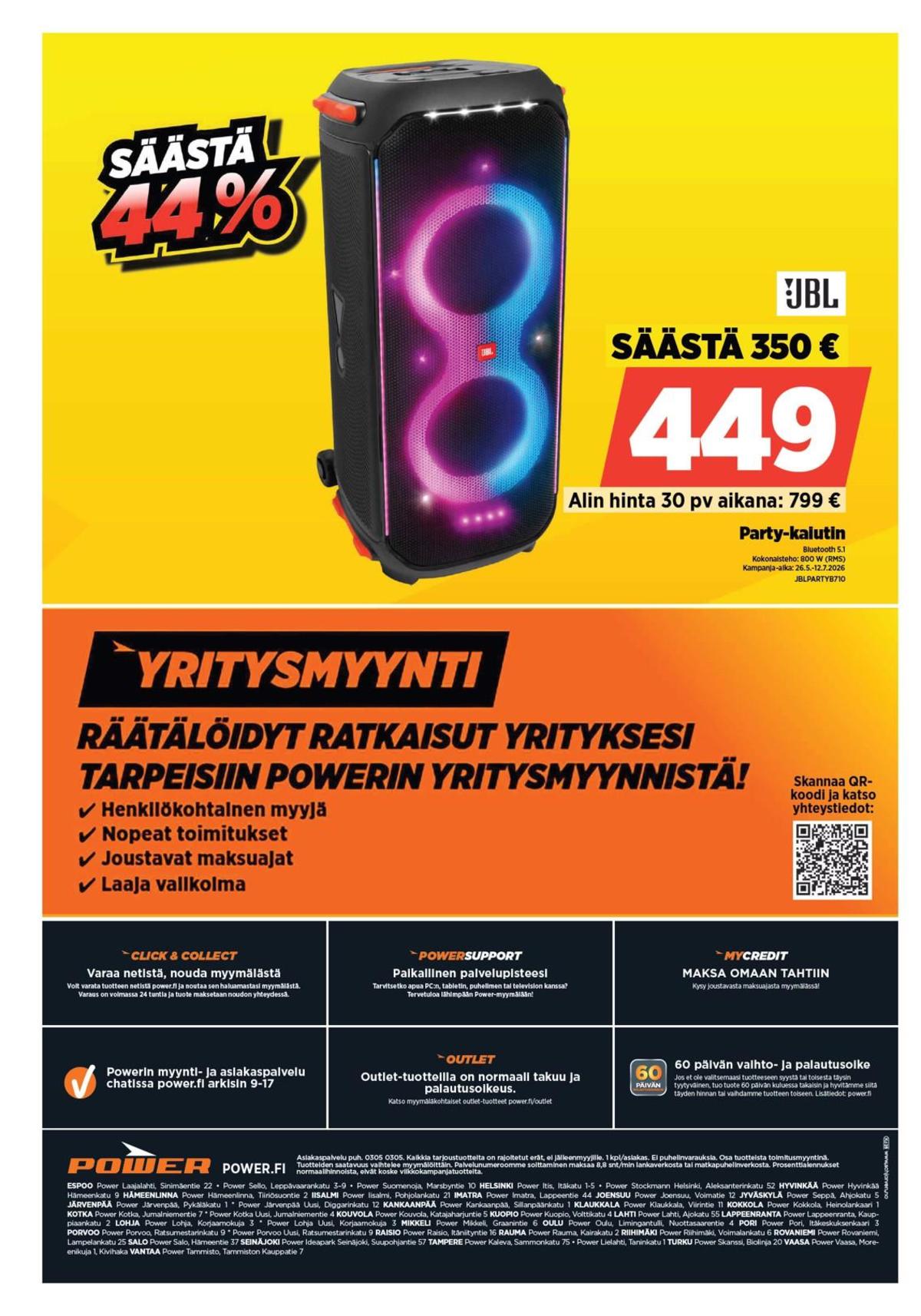 Katso ketjun Power tarjouslehti viikolta 25 sivustolla Viikkotarjoukset.fi. Löydät monia hyviä tarjouksia erilaisista tuotteista, esimerkiksi %product1% tai muista tuotteista. Lue tarjouslehti täältä! Sivu 34