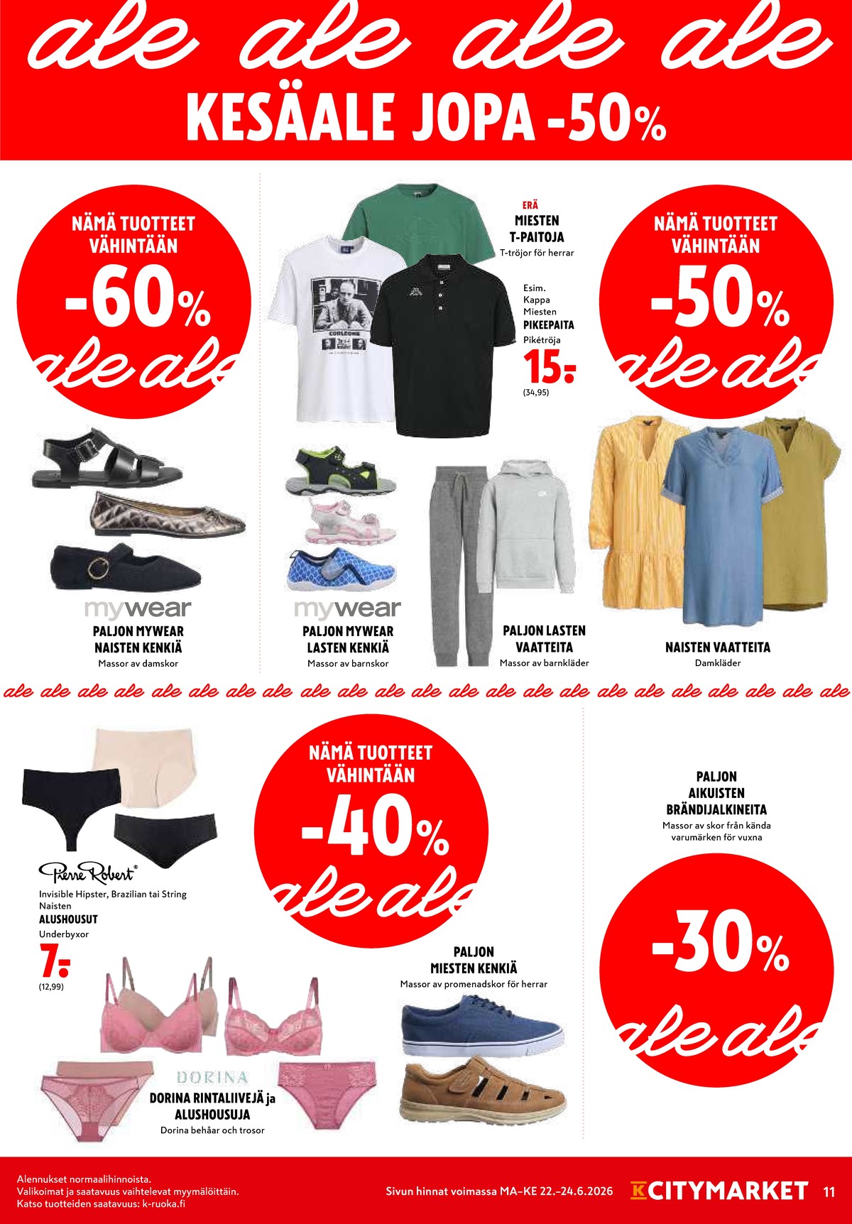 Katso ketjun K-Citymarket tarjouslehti viikolta 26 sivustolla Viikkotarjoukset.fi. Löydät monia hyviä tarjouksia erilaisista tuotteista. Lue tarjouslehti täältä! Sivu 11