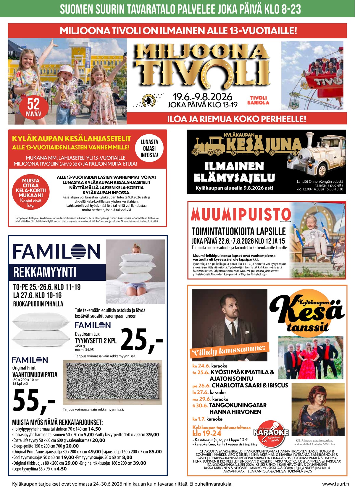 Katso ketjun Keskinen tarjouslehti viikolta 26 sivustolla Viikkotarjoukset.fi. Löydät monia hyviä tarjouksia erilaisista tuotteista. Lue tarjouslehti täältä! Sivu 2