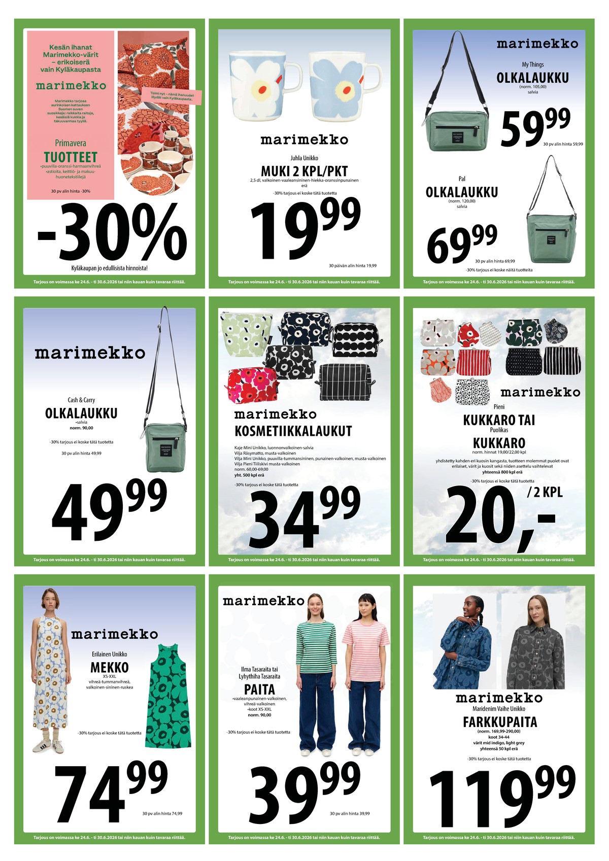 Katso ketjun Keskinen tarjouslehti viikolta 26 sivustolla Viikkotarjoukset.fi. Löydät monia hyviä tarjouksia erilaisista tuotteista. Lue tarjouslehti täältä! Sivu 13