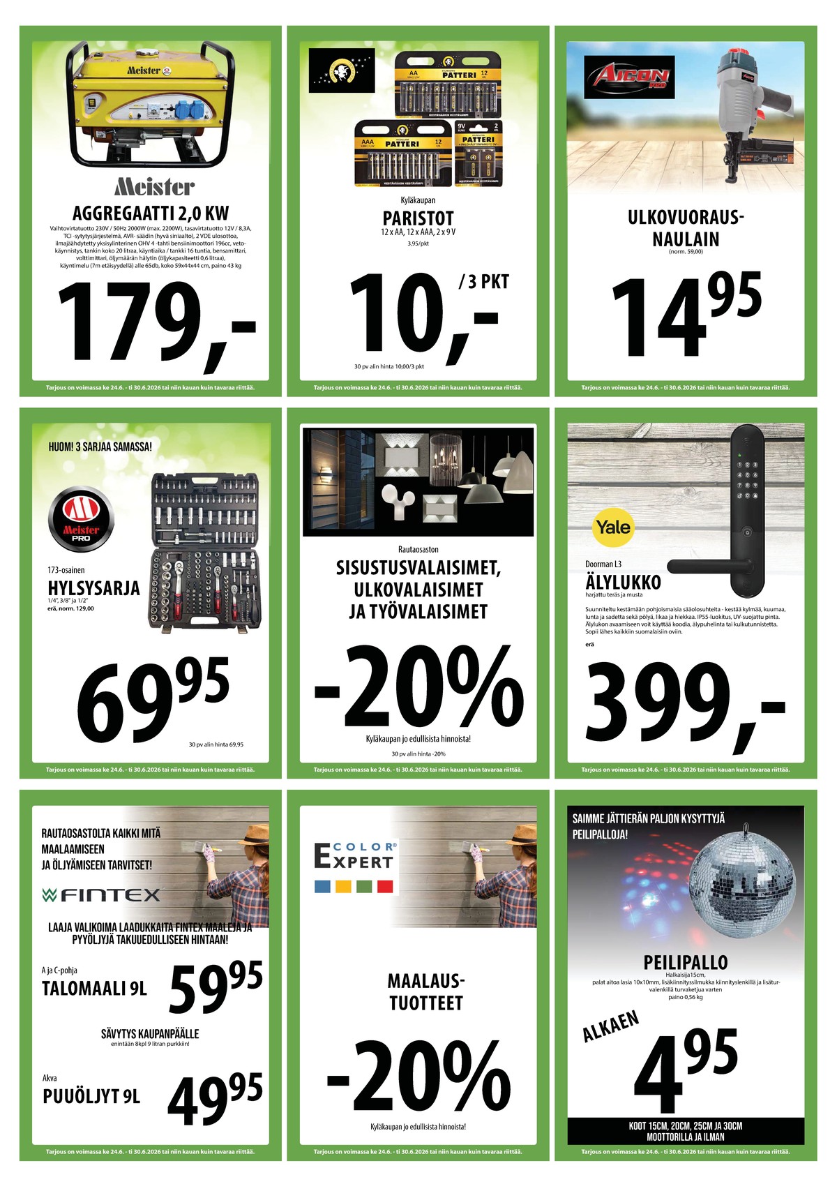 Katso ketjun Keskinen tarjouslehti viikolta 26 sivustolla Viikkotarjoukset.fi. Löydät monia hyviä tarjouksia erilaisista tuotteista. Lue tarjouslehti täältä! Sivu 31