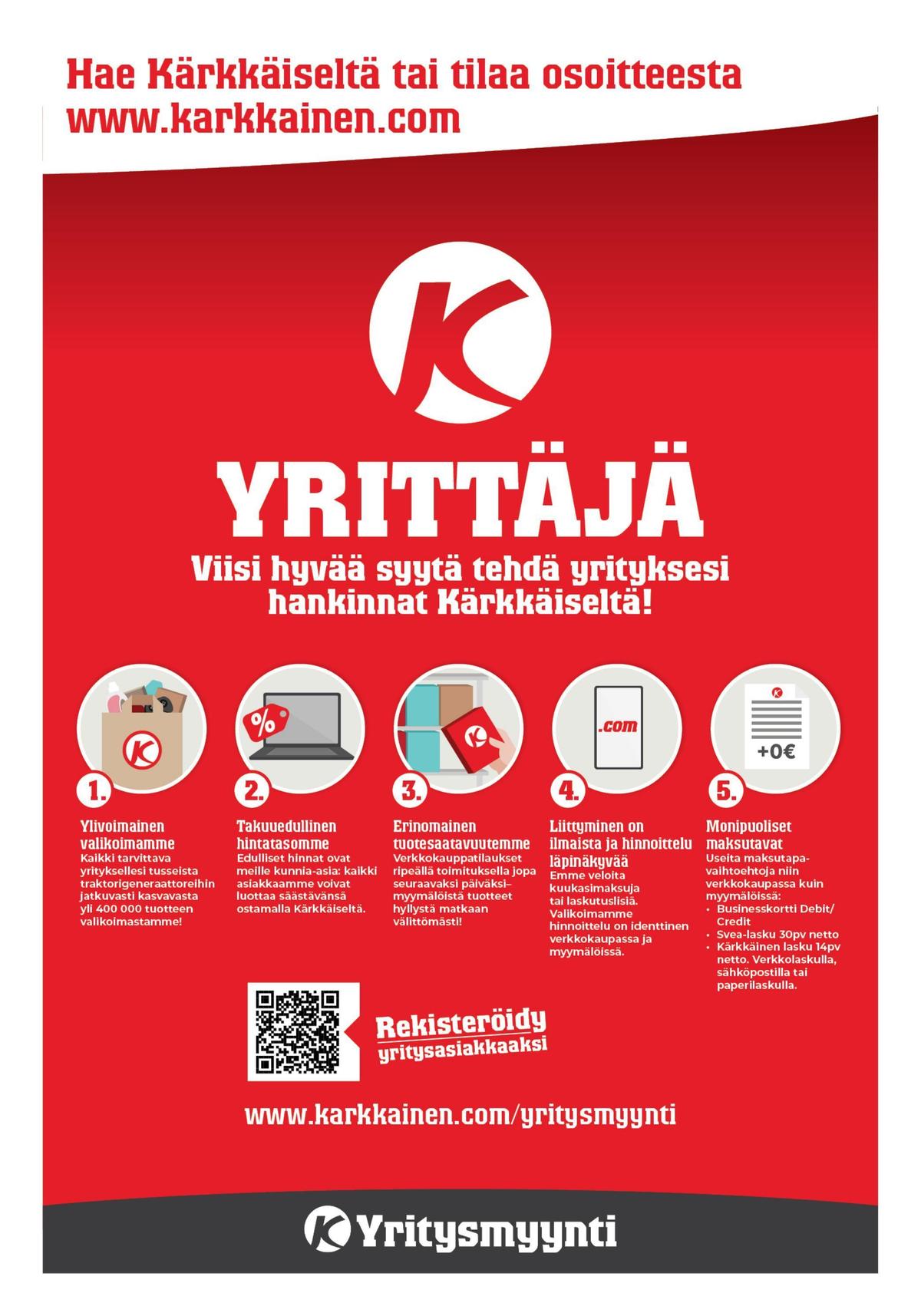 Katso ketjun Kärkkäinen tarjouslehti viikolta 27 sivustolla Viikkotarjoukset.fi. Löydät monia hyviä tarjouksia erilaisista tuotteista. Lue tarjouslehti täältä! Sivu 27