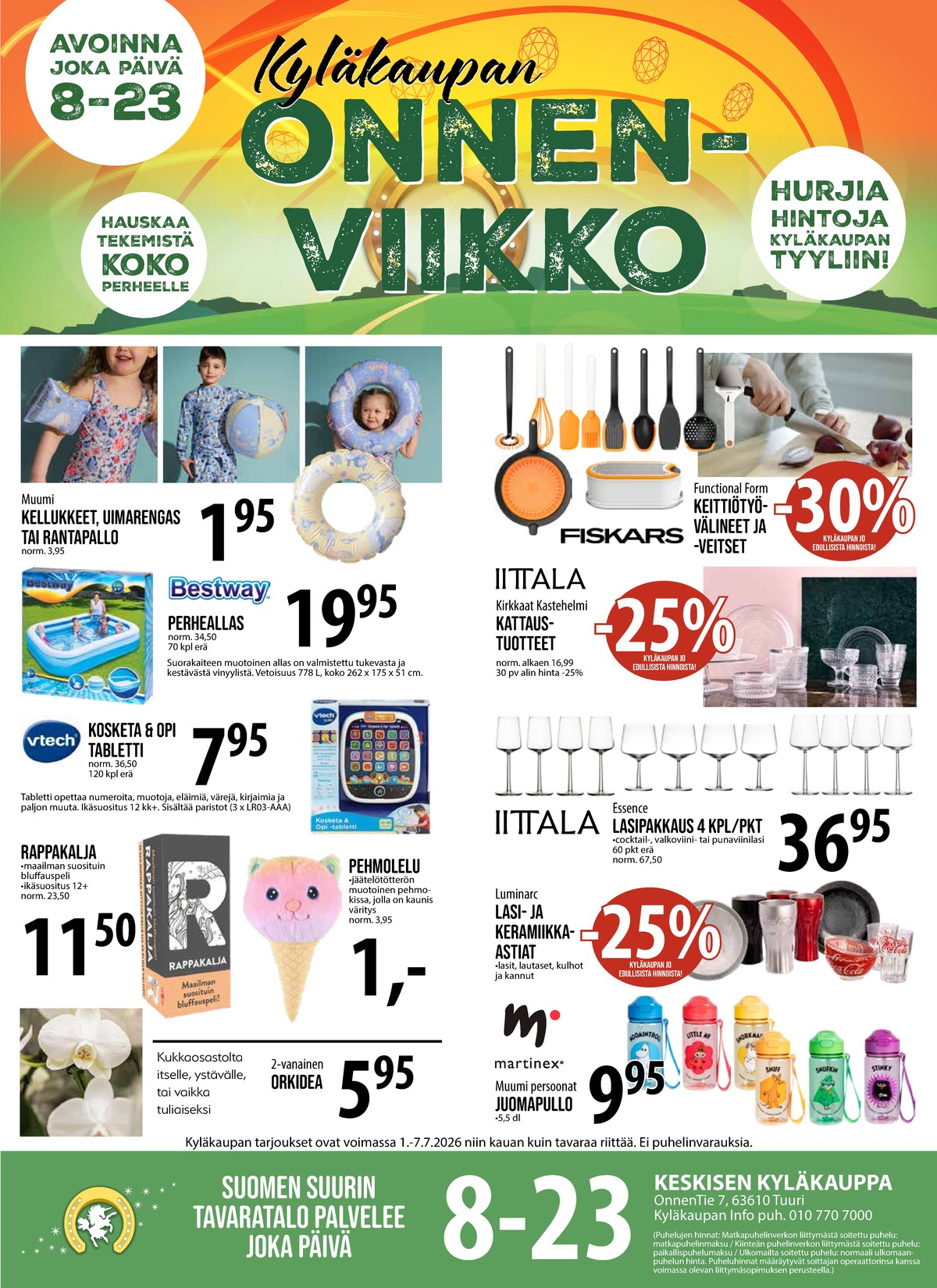 Katso ketjun Keskinen tarjouslehti viikolta 27 sivustolla Viikkotarjoukset.fi. Löydät monia hyviä tarjouksia erilaisista tuotteista. Lue tarjouslehti täältä! Sivu 1