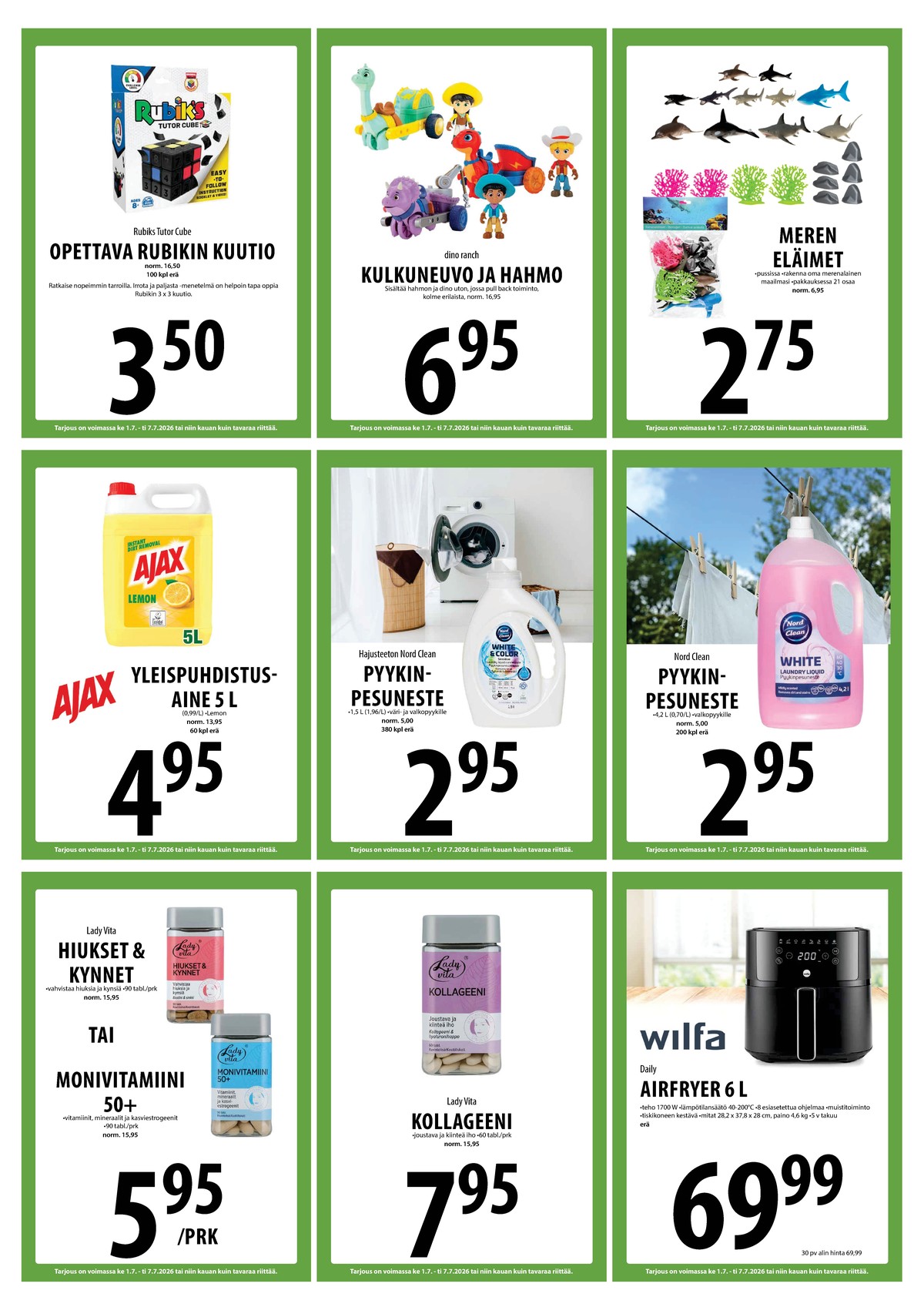 Katso ketjun Keskinen tarjouslehti viikolta 27 sivustolla Viikkotarjoukset.fi. Löydät monia hyviä tarjouksia erilaisista tuotteista. Lue tarjouslehti täältä! Sivu 28