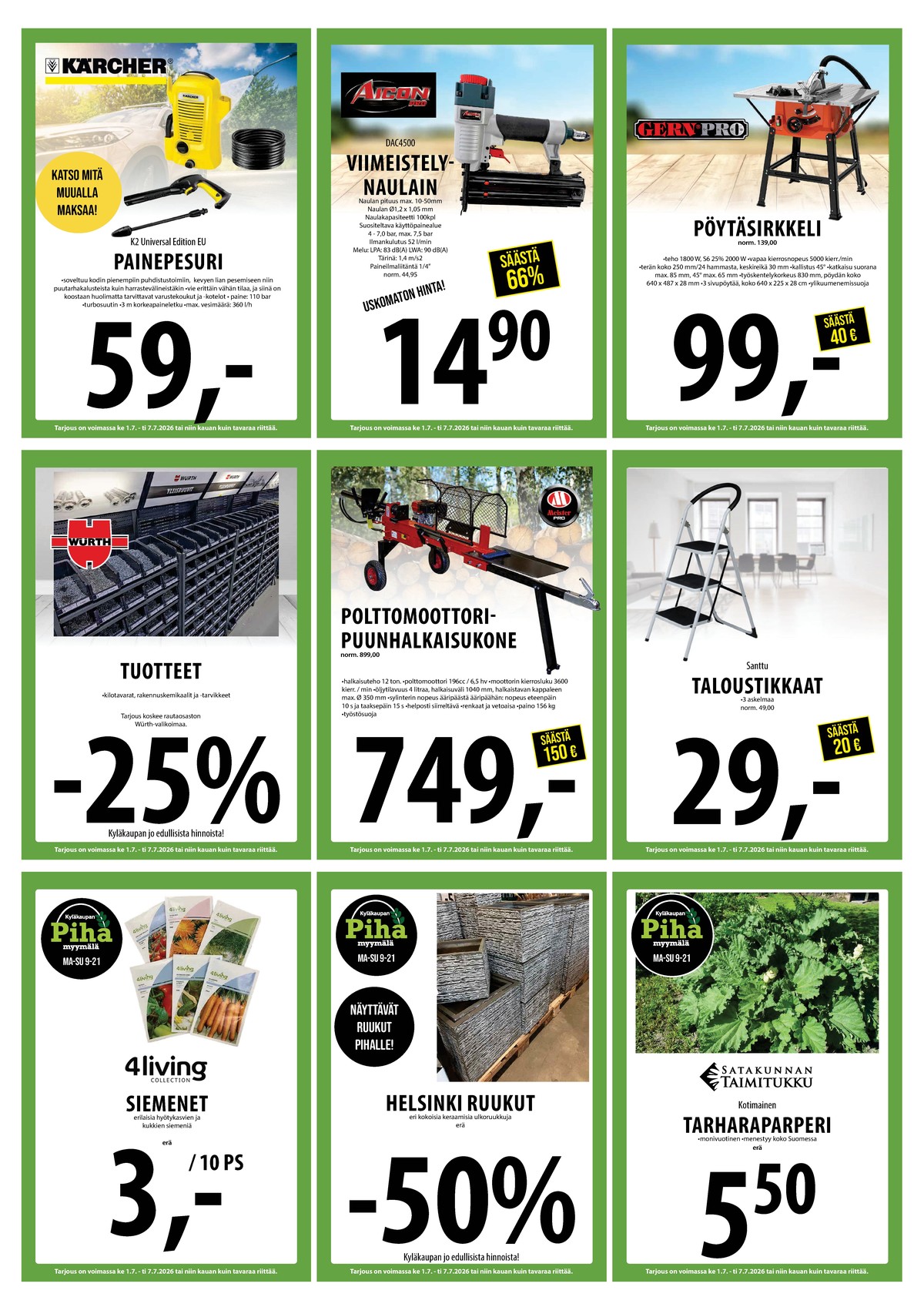 Katso ketjun Keskinen tarjouslehti viikolta 27 sivustolla Viikkotarjoukset.fi. Löydät monia hyviä tarjouksia erilaisista tuotteista. Lue tarjouslehti täältä! Sivu 36