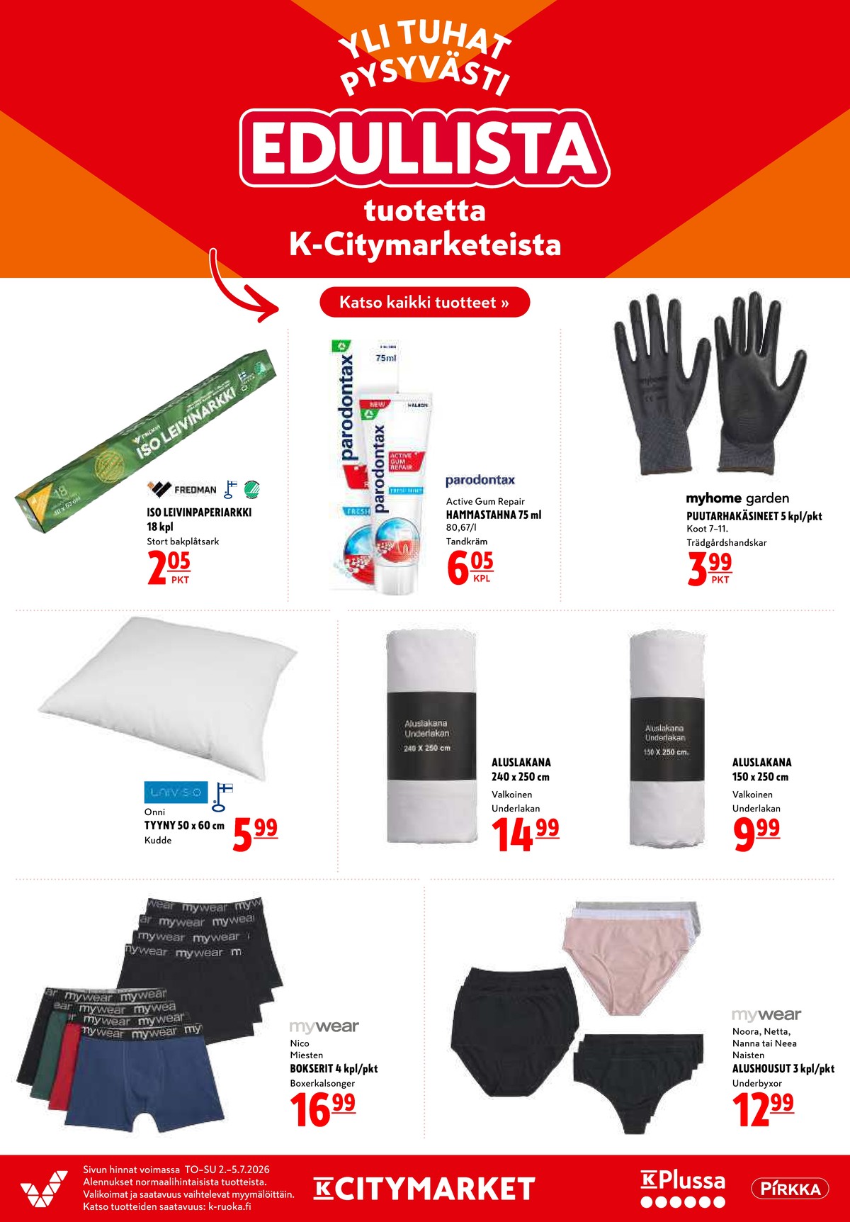Katso ketjun K-Citymarket tarjouslehti viikolta 27 sivustolla Viikkotarjoukset.fi. Löydät monia hyviä tarjouksia erilaisista tuotteista. Lue tarjouslehti täältä! Sivu 19