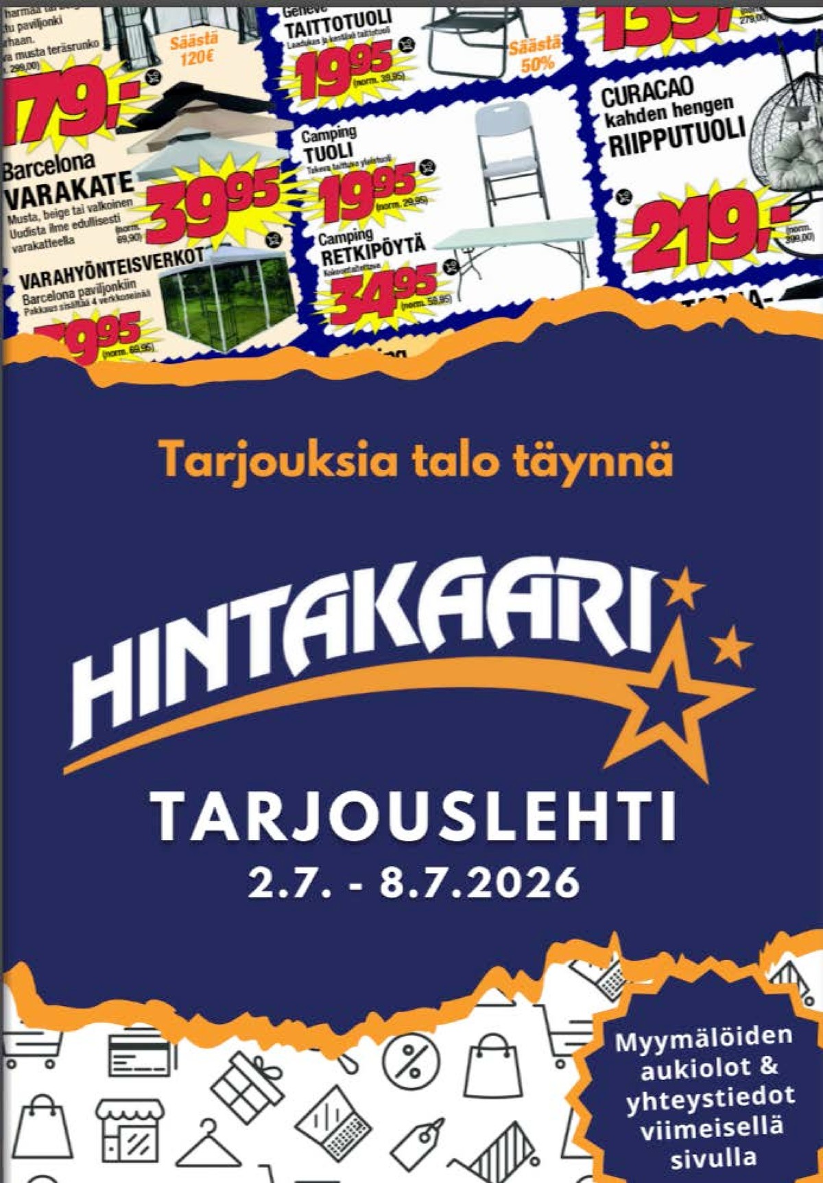 Katso ketjun Hintakaari tarjouslehti viikolta 27 sivustolla Viikkotarjoukset.fi. Löydät monia hyviä tarjouksia erilaisista tuotteista. Lue tarjouslehti täältä! Sivu 1