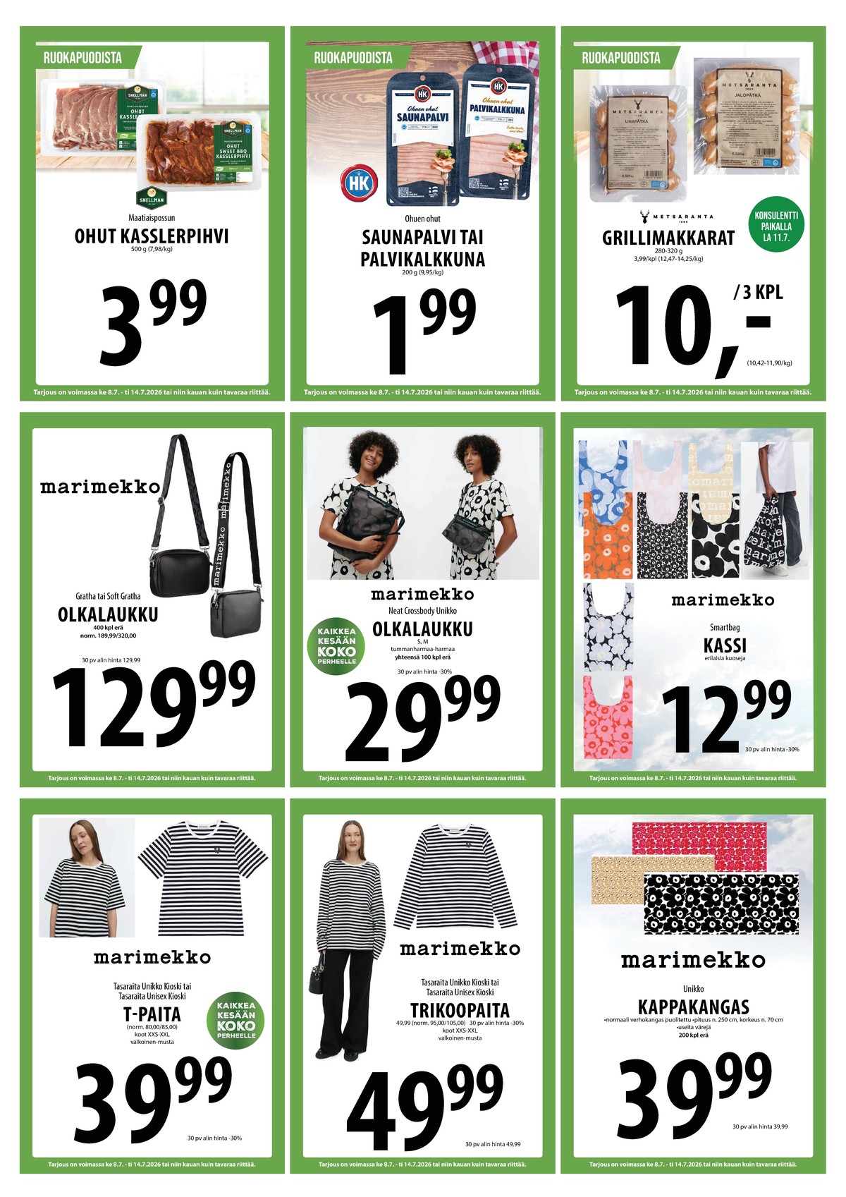 Katso ketjun Keskinen tarjouslehti viikolta 28 sivustolla Viikkotarjoukset.fi. Löydät monia hyviä tarjouksia erilaisista tuotteista. Lue tarjouslehti täältä! Sivu 14