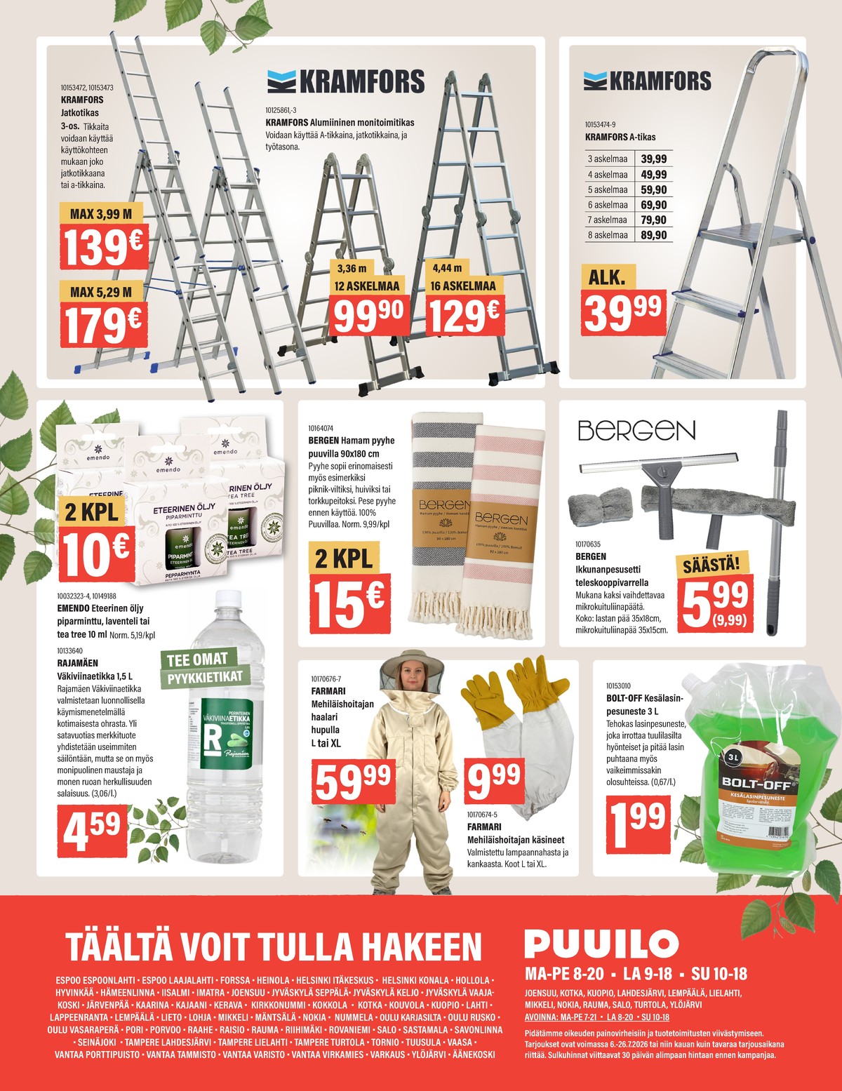 Katso ketjun Puuilo tarjouslehti viikolta 29 sivustolla Viikkotarjoukset.fi. Löydät monia hyviä tarjouksia erilaisista tuotteista. Lue tarjouslehti täältä! Sivu 20