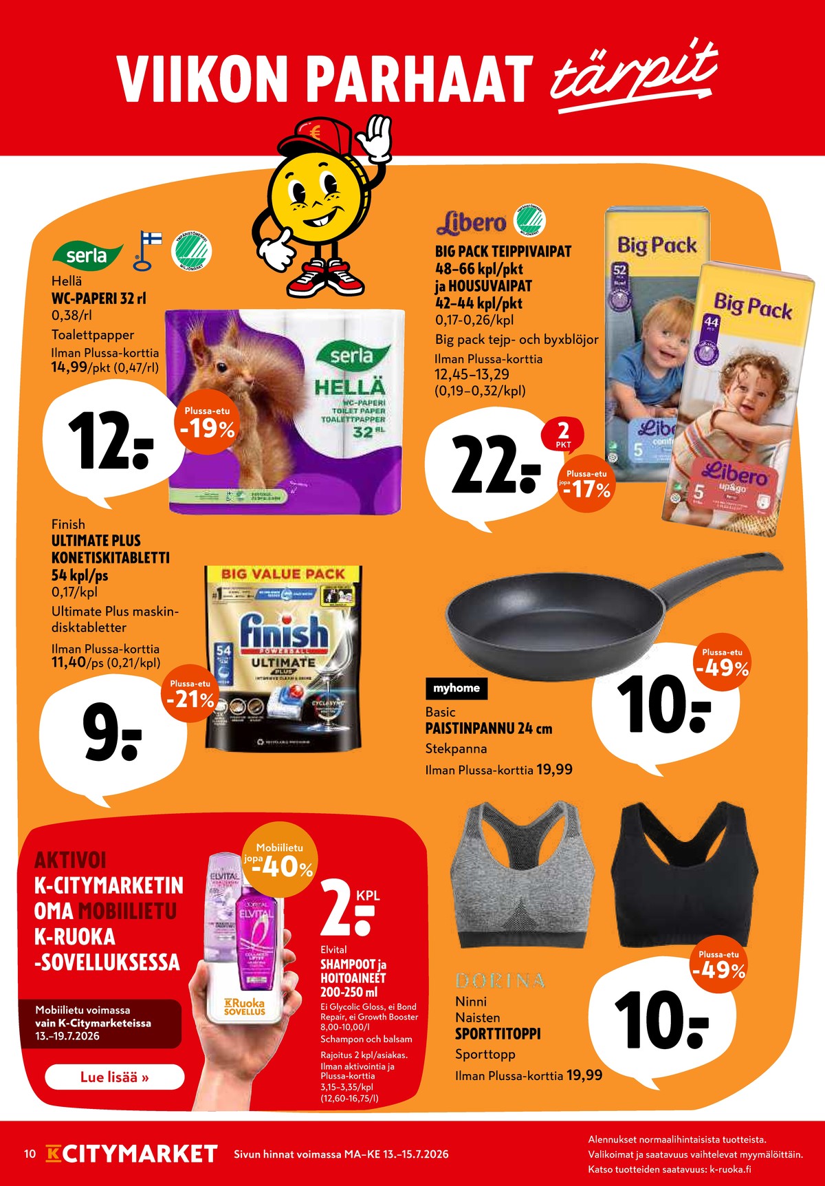 Katso ketjun K-Citymarket tarjouslehti viikolta 29 sivustolla Viikkotarjoukset.fi. Löydät monia hyviä tarjouksia erilaisista tuotteista. Lue tarjouslehti täältä! Sivu 10