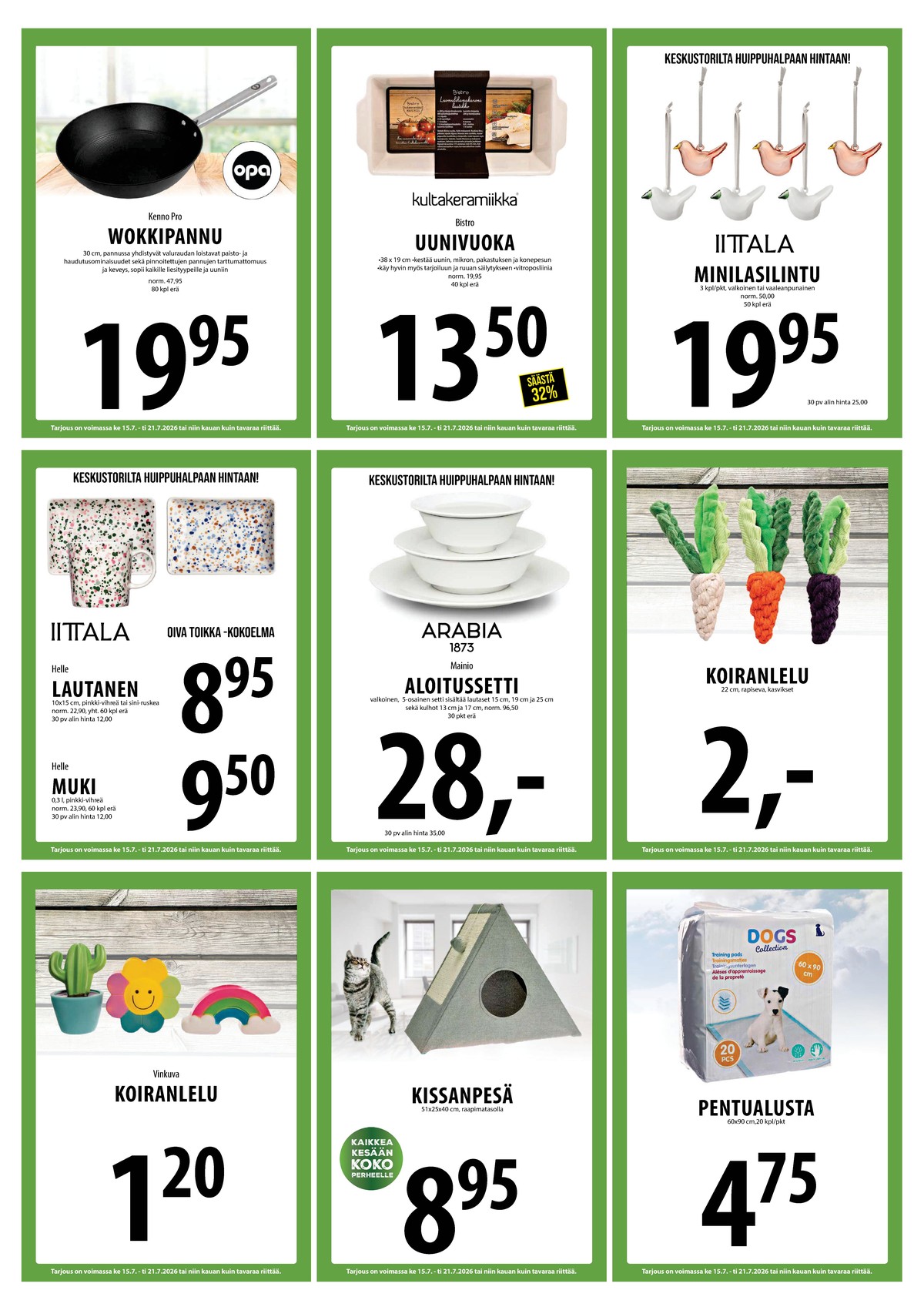 Katso ketjun Keskinen tarjouslehti viikolta 29 sivustolla Viikkotarjoukset.fi. Löydät monia hyviä tarjouksia erilaisista tuotteista. Lue tarjouslehti täältä! Sivu 19