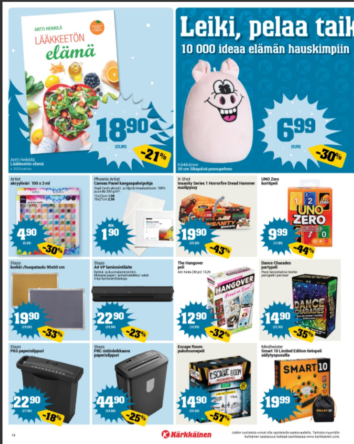 Katso ketjun Kärkkäinen tarjouslehti viikolta 3 sivustolla Viikkotarjoukset.fi. Löydät monia hyviä tarjouksia erilaisista tuotteista, esimerkiksi kirjat - sekalaisia ei määritelty tai akryylivärit artist. Lue tarjouslehti täältä! Sivu 14