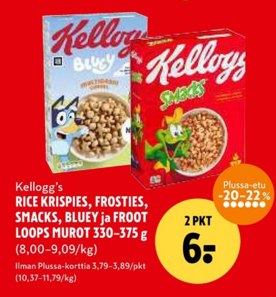 Tarjoukset ja hintavertailu haulla Smacks, , Aamiaistuotteet 0.330 kg 2 paketti(a) €6.00