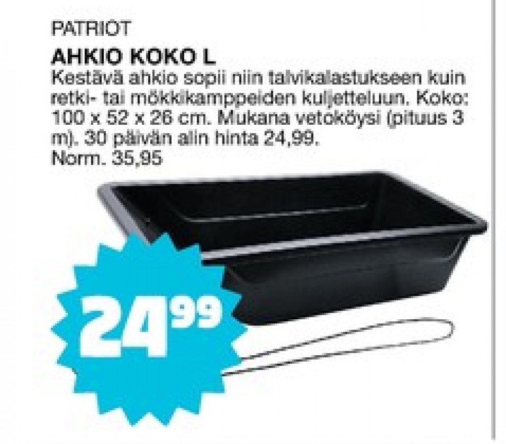 Tarjoukset ja hintavertailu haulla Patriot, , Ahkiot 0.000 kpl 1 kappale €24.99
