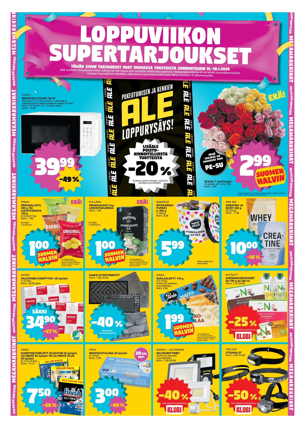 Katso ketjun Tokmanni tarjouslehti viikolta 3 sivustolla Viikkotarjoukset.fi. Löydät monia hyviä tarjouksia erilaisista tuotteista. Lue tarjouslehti täältä! Sivu 12