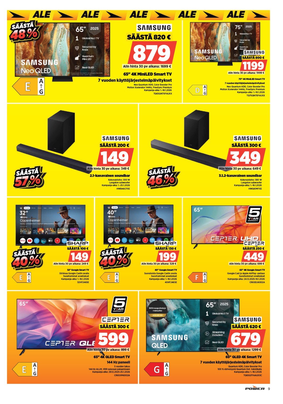 Katso ketjun Power tarjouslehti viikolta 3 sivustolla Viikkotarjoukset.fi. Löydät monia hyviä tarjouksia erilaisista tuotteista. Lue tarjouslehti täältä! Sivu 11