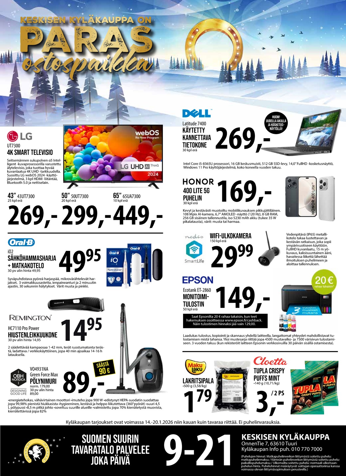 Katso ketjun Keskinen tarjouslehti viikolta 3 sivustolla Viikkotarjoukset.fi. Löydät monia hyviä tarjouksia erilaisista tuotteista. Lue tarjouslehti täältä! Sivu 1