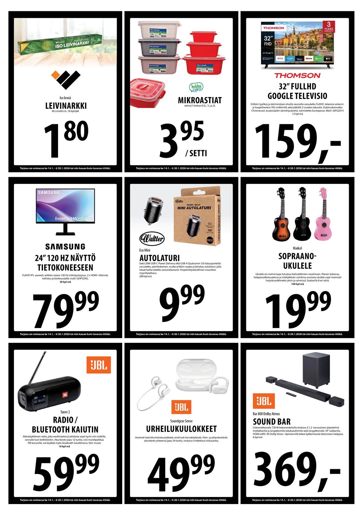 Katso ketjun Keskinen tarjouslehti viikolta 3 sivustolla Viikkotarjoukset.fi. Löydät monia hyviä tarjouksia erilaisista tuotteista. Lue tarjouslehti täältä! Sivu 14