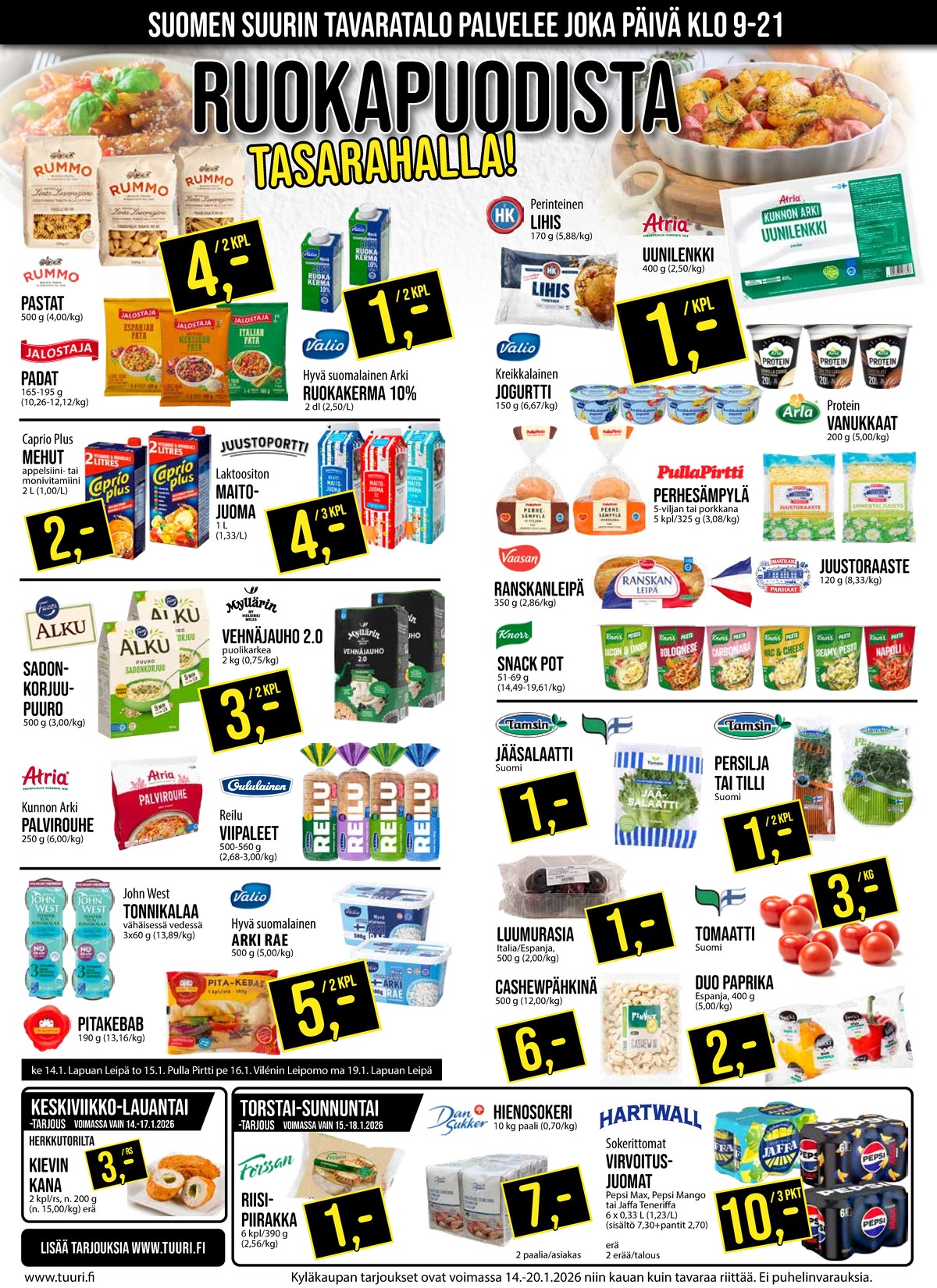 Katso ketjun Keskinen tarjouslehti viikolta 3 sivustolla Viikkotarjoukset.fi. Löydät monia hyviä tarjouksia erilaisista tuotteista. Lue tarjouslehti täältä! Sivu 5