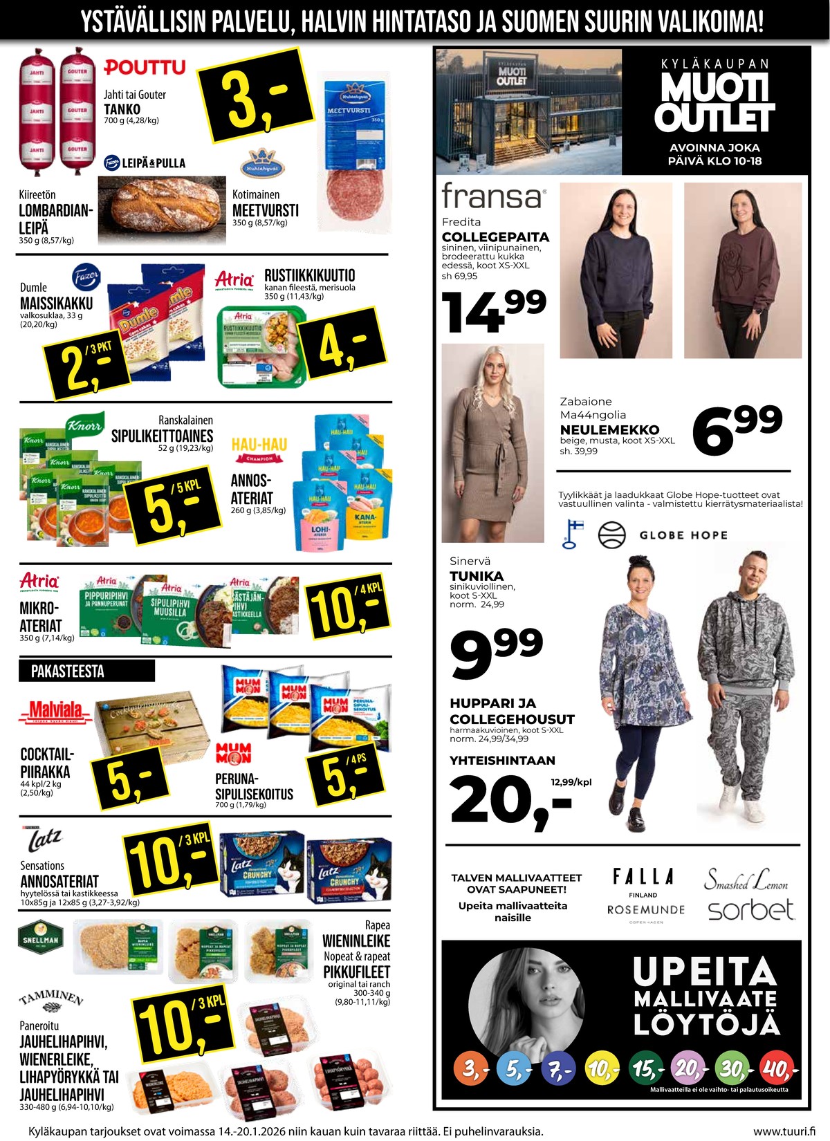 Katso ketjun Keskinen tarjouslehti viikolta 3 sivustolla Viikkotarjoukset.fi. Löydät monia hyviä tarjouksia erilaisista tuotteista. Lue tarjouslehti täältä! Sivu 6