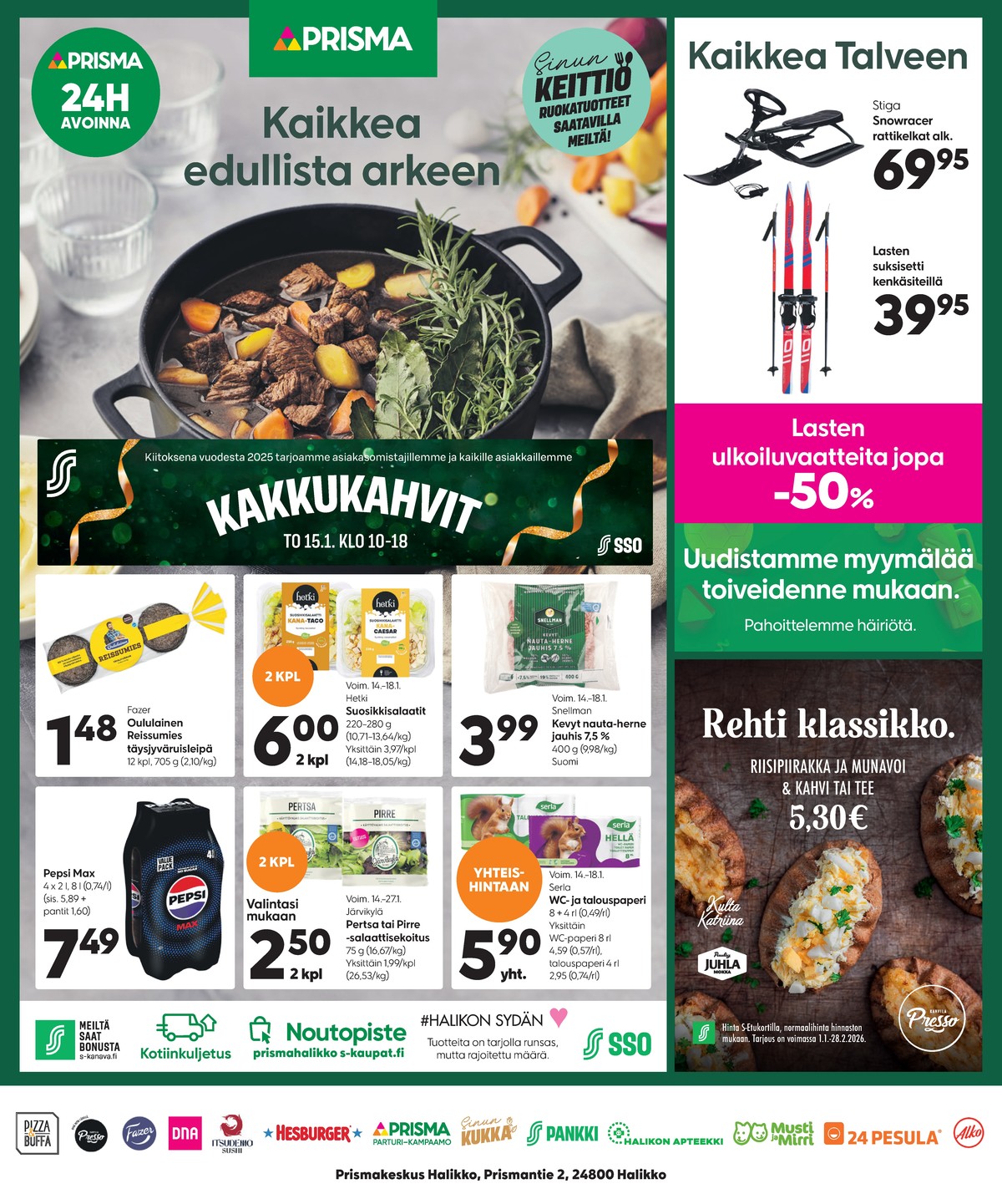 Katso ketjun Prisma region tarjouslehti viikolta 3 sivustolla Viikkotarjoukset.fi. Löydät monia hyviä tarjouksia erilaisista tuotteista. Lue tarjouslehti täältä! Sivu 1