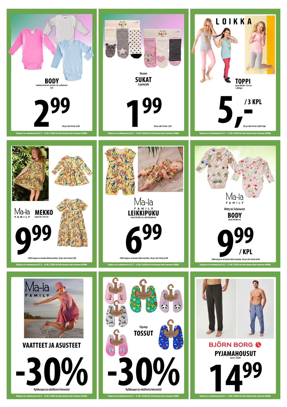 Katso ketjun Keskinen tarjouslehti viikolta 30 sivustolla Viikkotarjoukset.fi. Löydät monia hyviä tarjouksia erilaisista tuotteista. Lue tarjouslehti täältä! Sivu 29