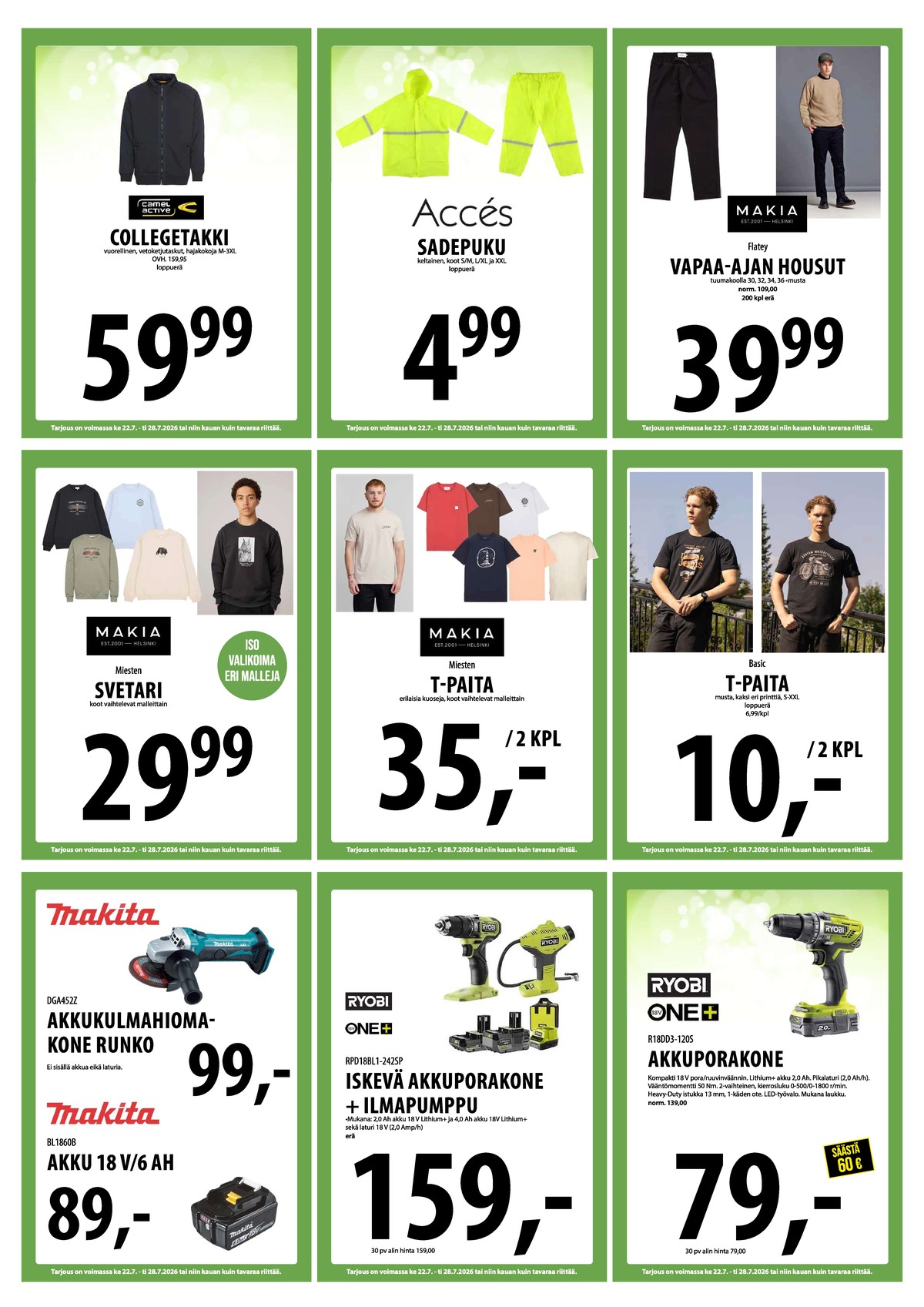 Katso ketjun Keskinen tarjouslehti viikolta 30 sivustolla Viikkotarjoukset.fi. Löydät monia hyviä tarjouksia erilaisista tuotteista. Lue tarjouslehti täältä! Sivu 30