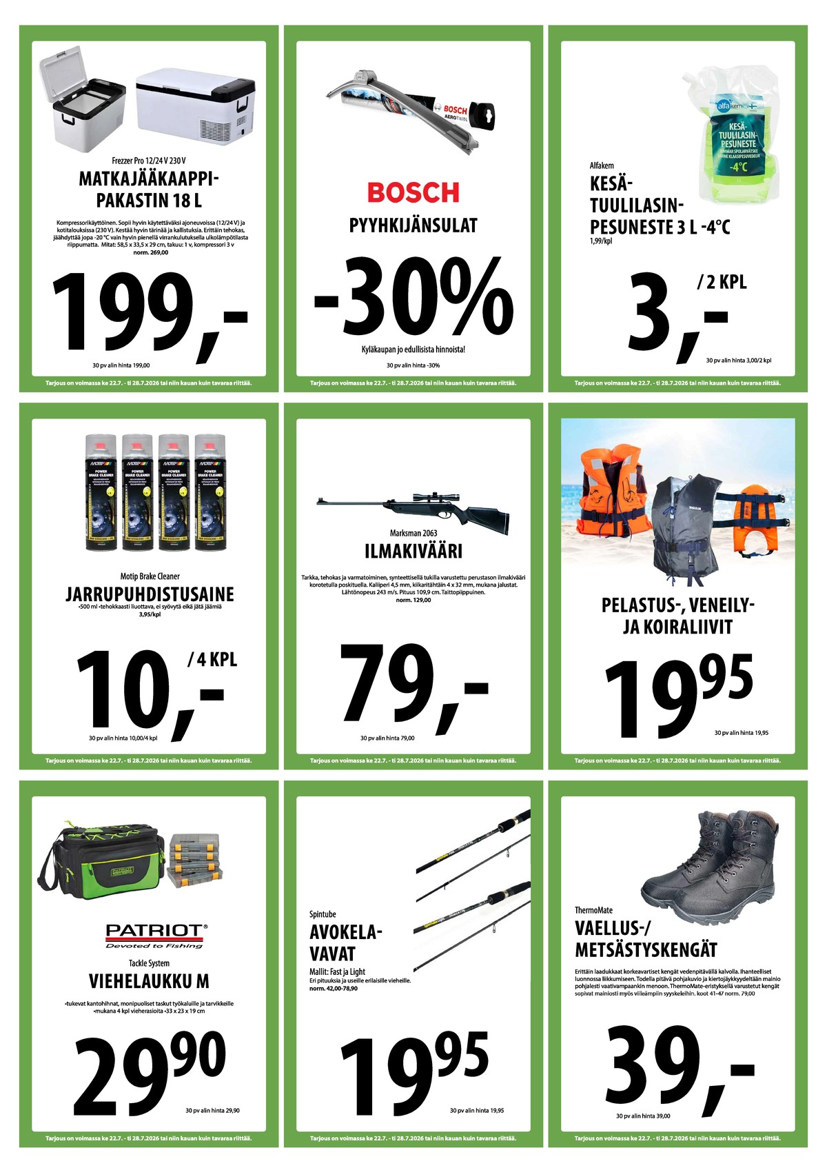 Katso ketjun Keskinen tarjouslehti viikolta 30 sivustolla Viikkotarjoukset.fi. Löydät monia hyviä tarjouksia erilaisista tuotteista. Lue tarjouslehti täältä! Sivu 32