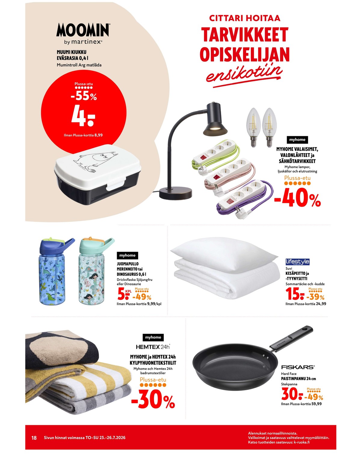 Katso ketjun K-Citymarket tarjouslehti viikolta 30 sivustolla Viikkotarjoukset.fi. Löydät monia hyviä tarjouksia erilaisista tuotteista. Lue tarjouslehti täältä! Sivu 18