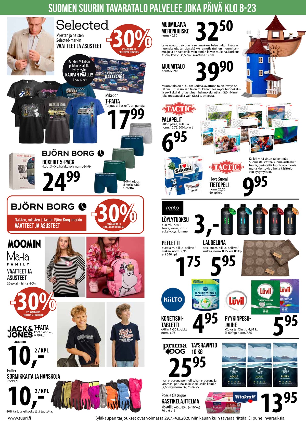 Katso ketjun Keskinen tarjouslehti viikolta 31 sivustolla Viikkotarjoukset.fi. Löydät monia hyviä tarjouksia erilaisista tuotteista. Lue tarjouslehti täältä! Sivu 5