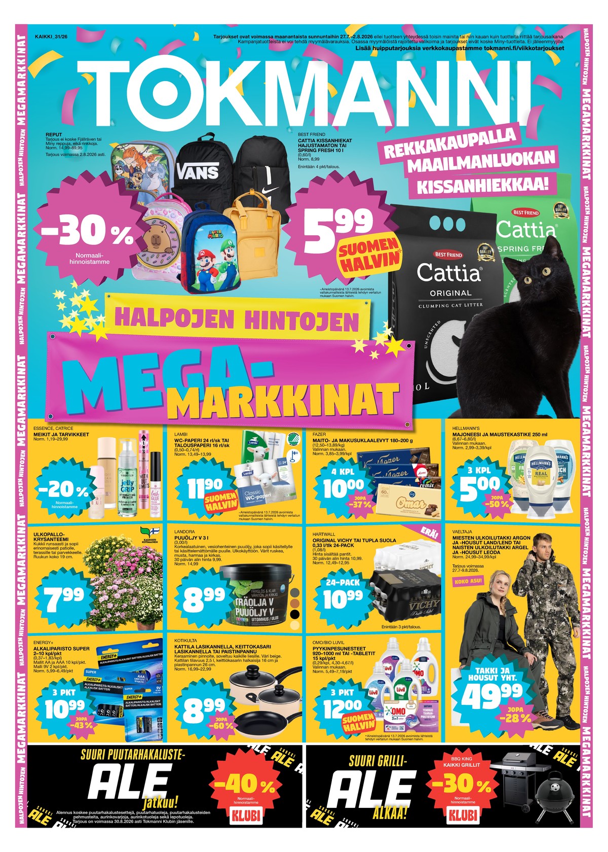 Katso ketjun Tokmanni tarjouslehti viikolta 31 sivustolla Viikkotarjoukset.fi. Löydät monia hyviä tarjouksia erilaisista tuotteista. Lue tarjouslehti täältä! Sivu 1