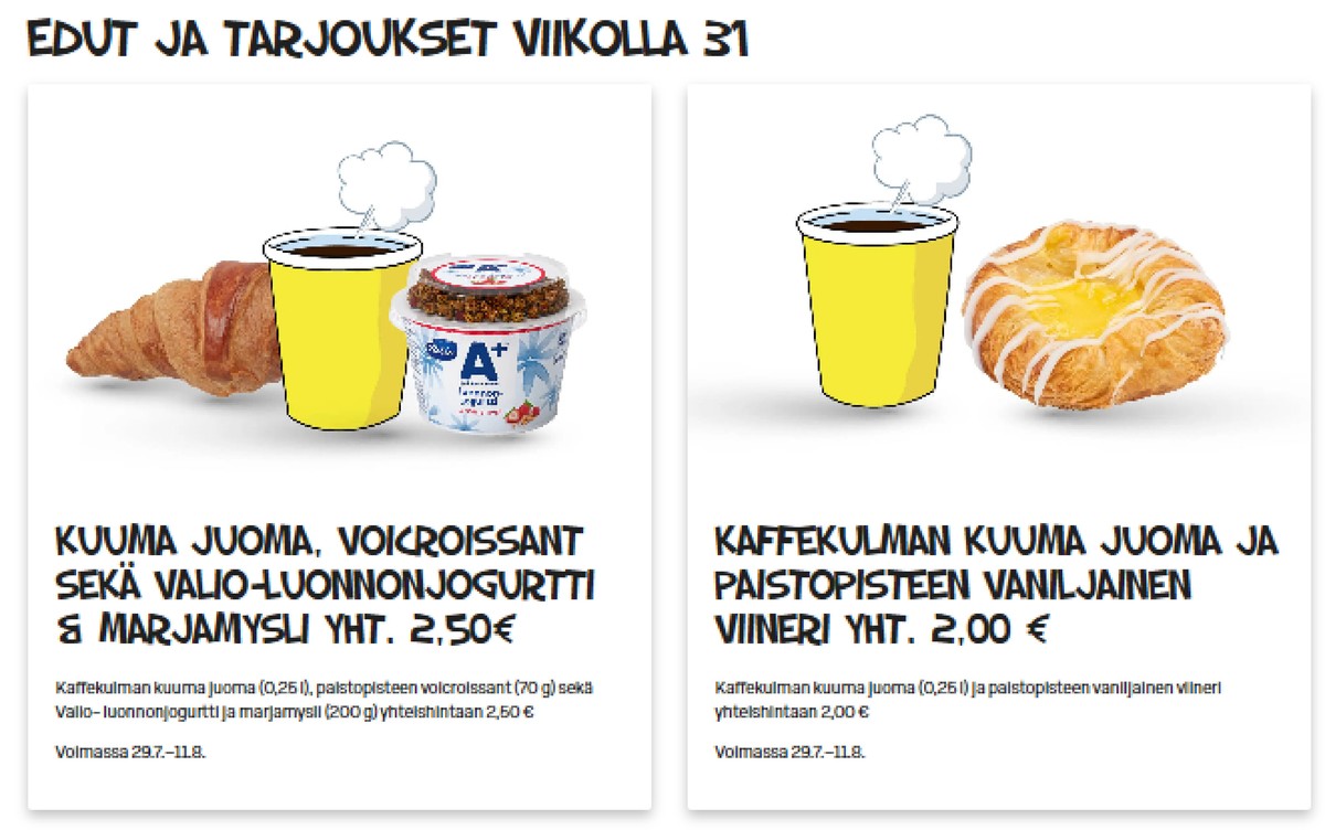 Katso ketjun Alepa tarjouslehti viikolta 32 sivustolla Viikkotarjoukset.fi. Löydät monia hyviä tarjouksia erilaisista tuotteista. Lue tarjouslehti täältä! Sivu 1