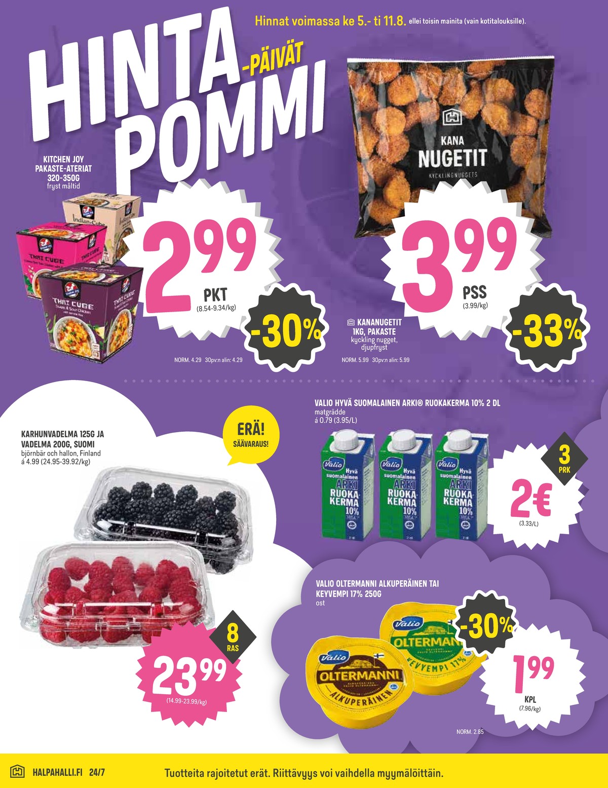 Katso ketjun Halpa Halli tarjouslehti viikolta 32 sivustolla Viikkotarjoukset.fi. Löydät monia hyviä tarjouksia erilaisista tuotteista. Lue tarjouslehti täältä! Sivu 2