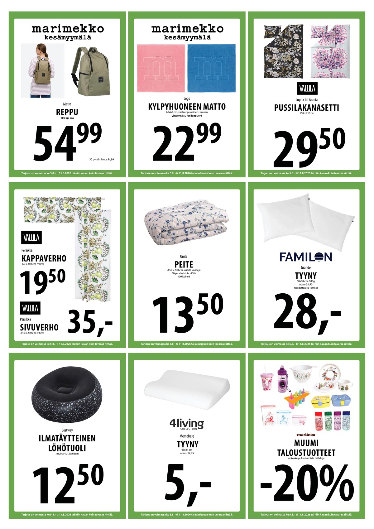 Katso ketjun Keskinen tarjouslehti viikolta 32 sivustolla Viikkotarjoukset.fi. Löydät monia hyviä tarjouksia erilaisista tuotteista. Lue tarjouslehti täältä! Sivu 14