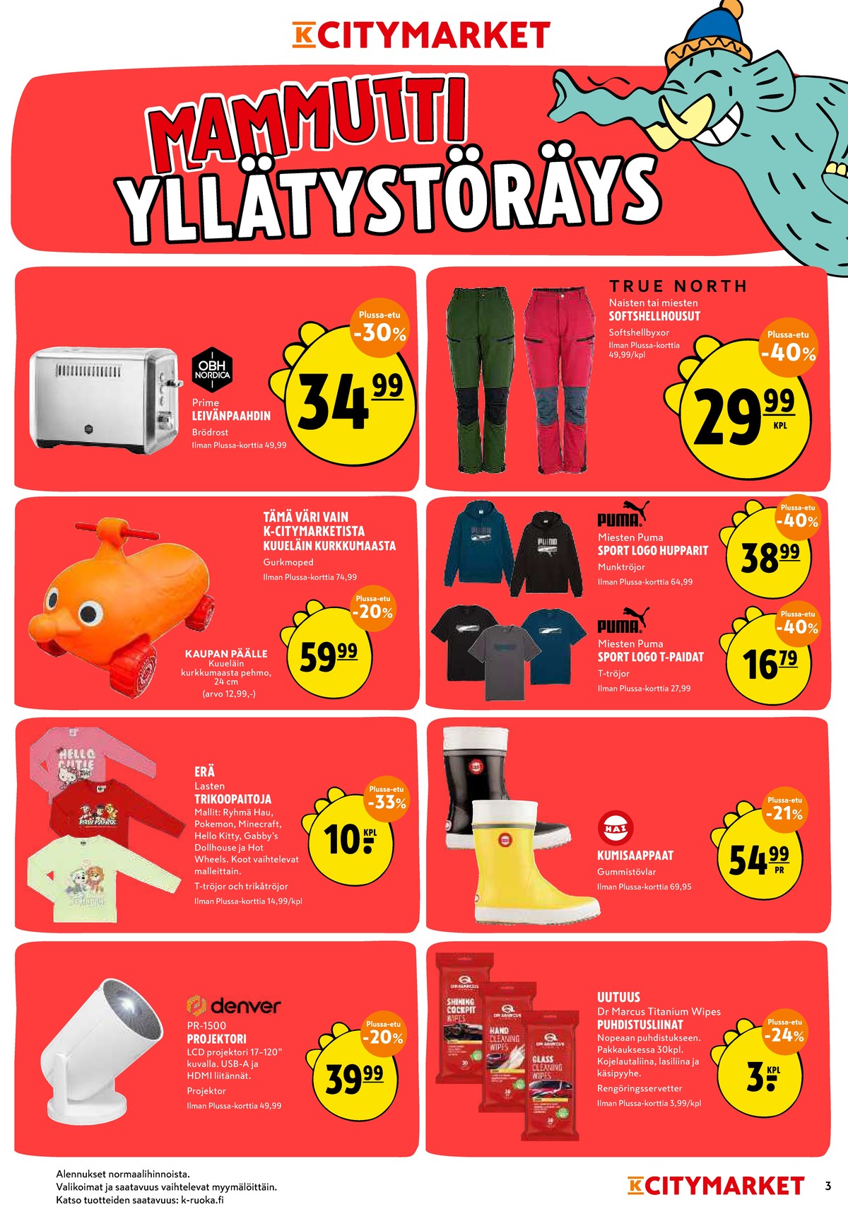 Katso ketjun K-Citymarket tarjouslehti viikolta 33 sivustolla Viikkotarjoukset.fi. Löydät monia hyviä tarjouksia erilaisista tuotteista. Lue tarjouslehti täältä! Sivu 3